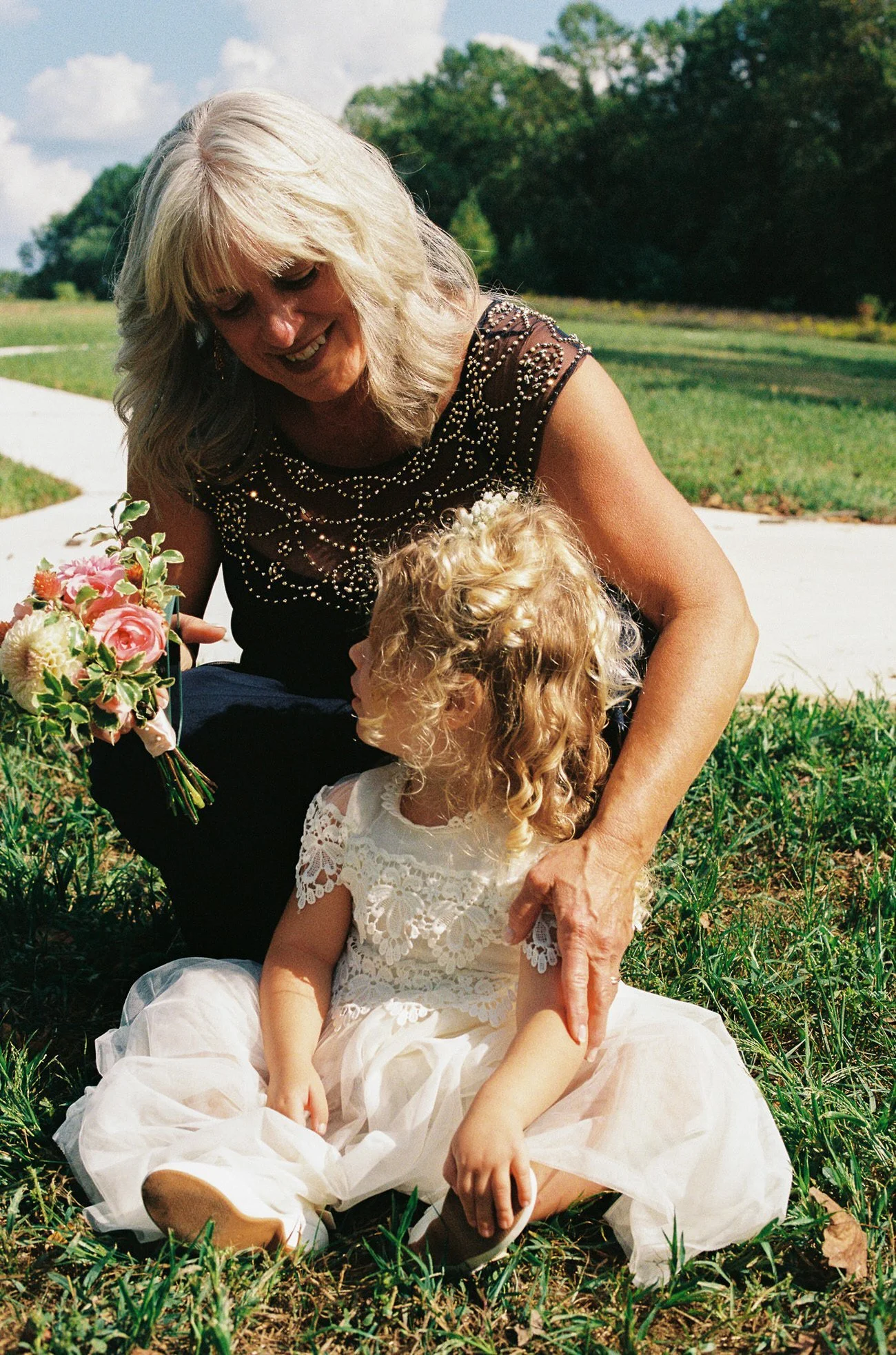 flower girl special moment outdoors