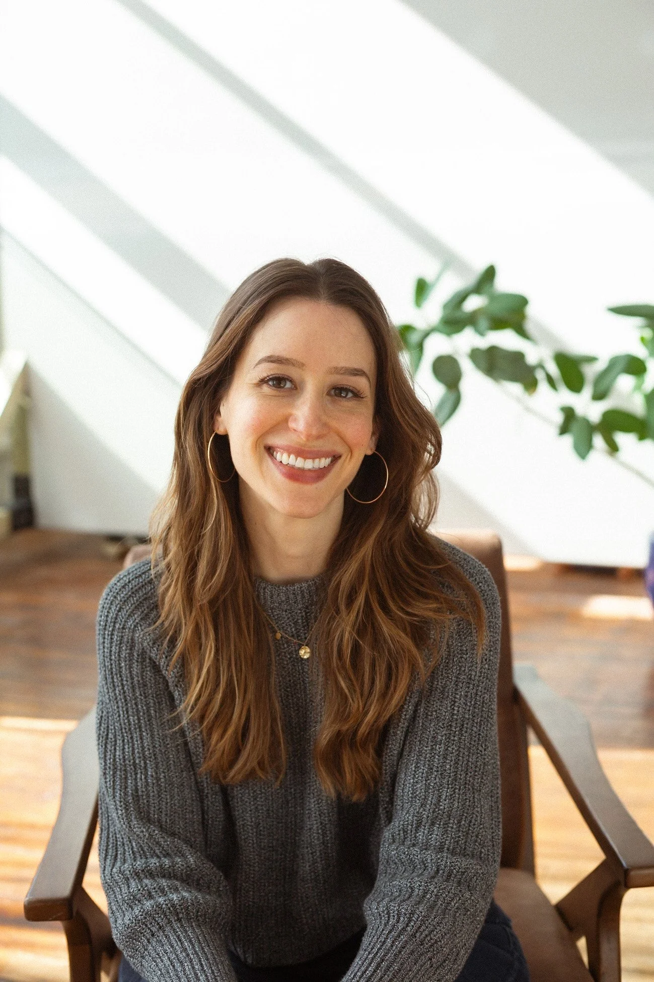 sunlit studio portrait session