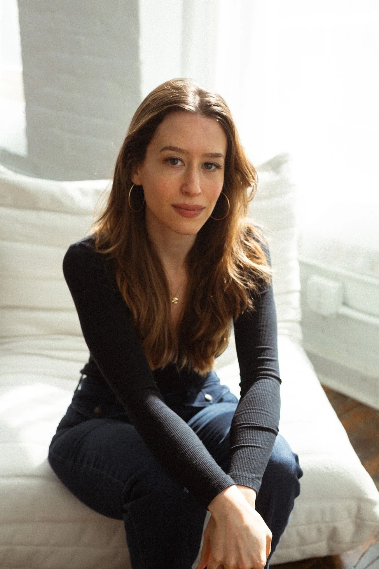 sunlit studio portrait session