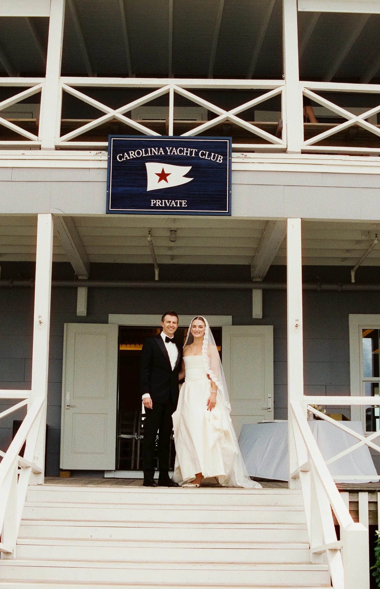 Carolina Yacht Club Wedding Portraits - East coast film wedding photographer 1.jpg