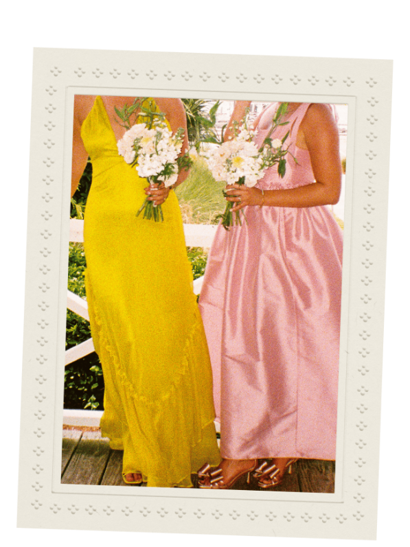 colorful bridal gowns and flowers caught on film