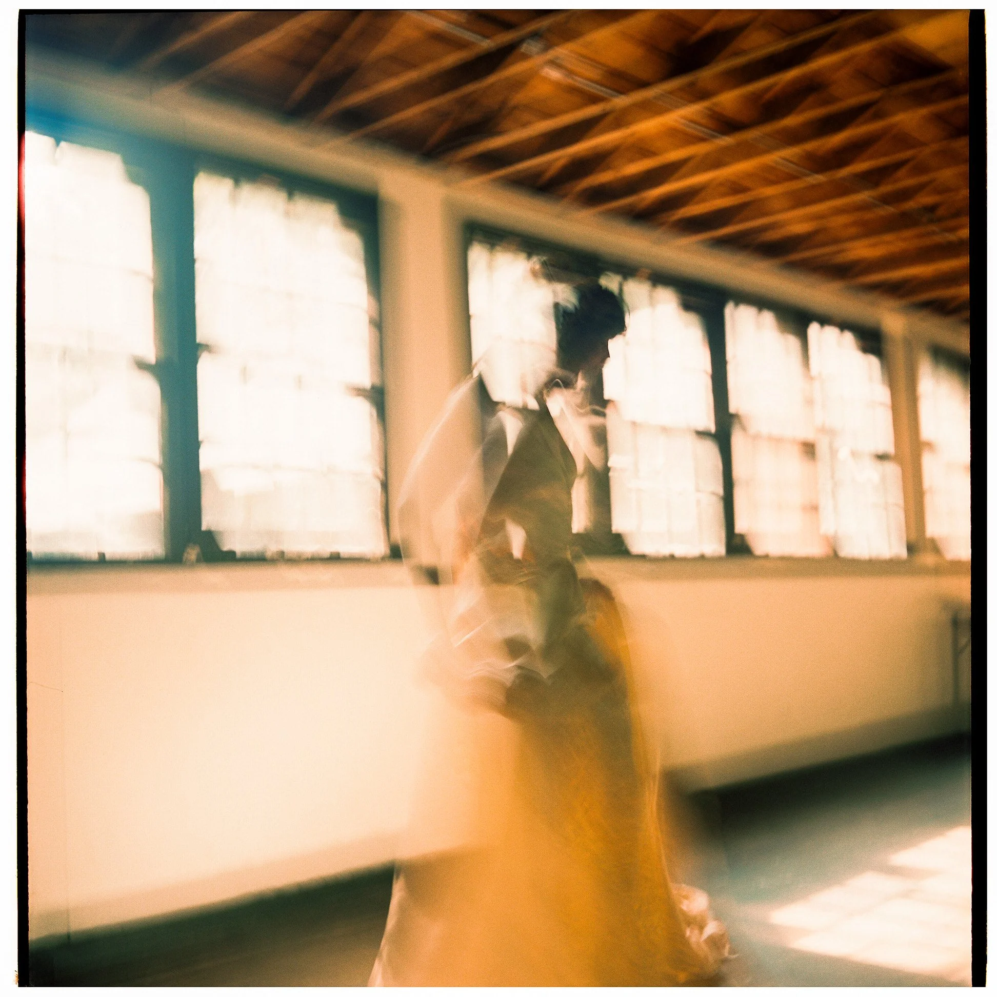 artful wedding portrait of bride