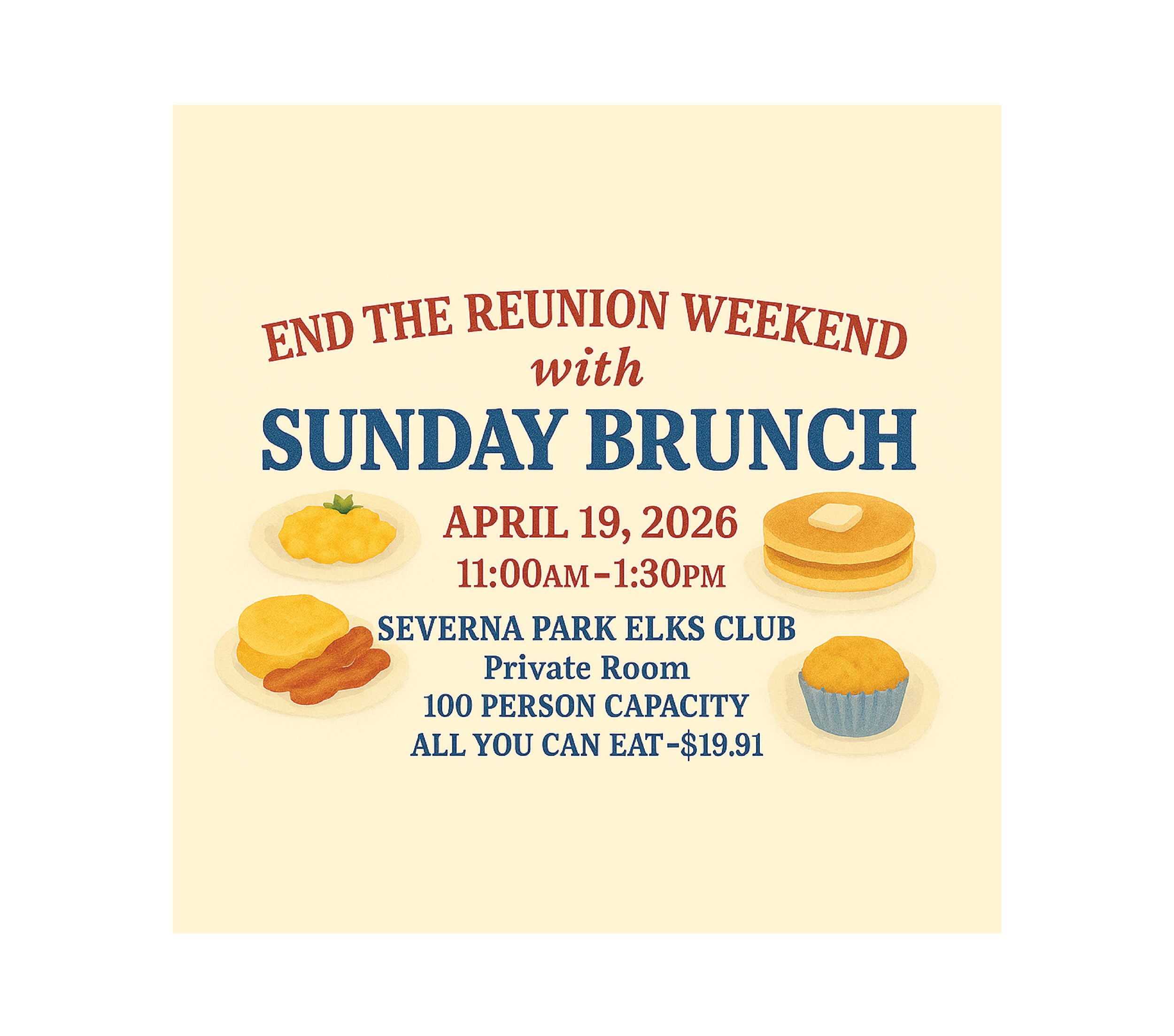 Sunday Brunch  - Sun, April 19, 2026