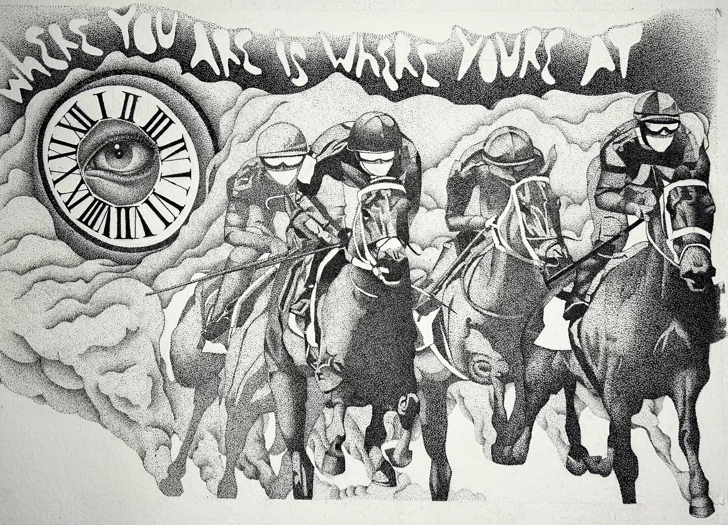 "A chasing after the wind" 
11x15
Ink on watercolor paper.