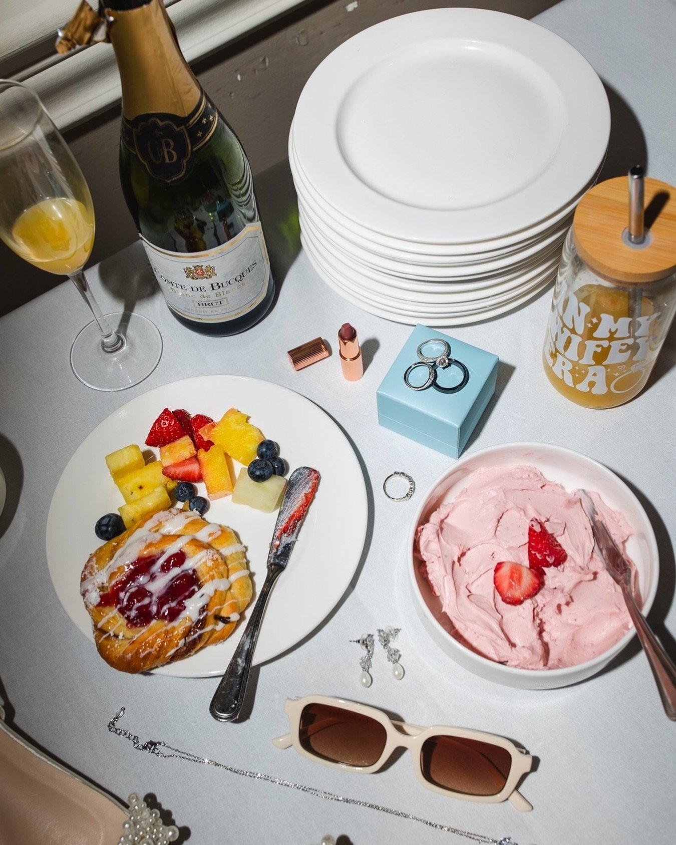 When I passed the breakfast spread, I just knew I wanted to use that bowl of pink fruit dip in Morgan&rsquo;s detail photos.  It you saw the behind the scenes from this one, you&rsquo;d be even more shocked at how cute it turned out (and with the blu