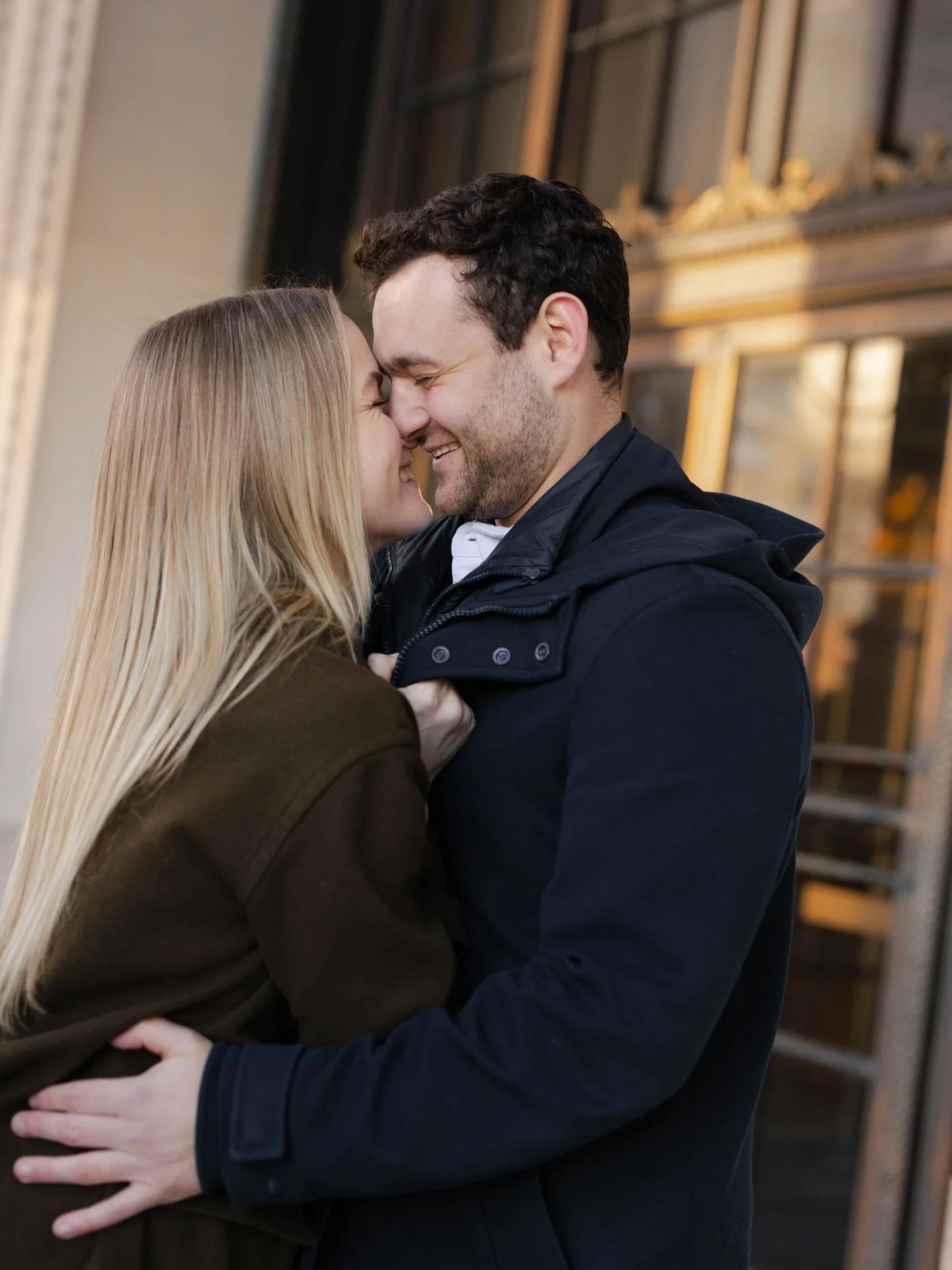 Ciara and Drew are my favorite balance of fun and grounded - comfortable and up for anything.  For their engagement session, we had to pivot a couple times thanks to snowstorms and the free public library deciding to start president&rsquo;s day weeke