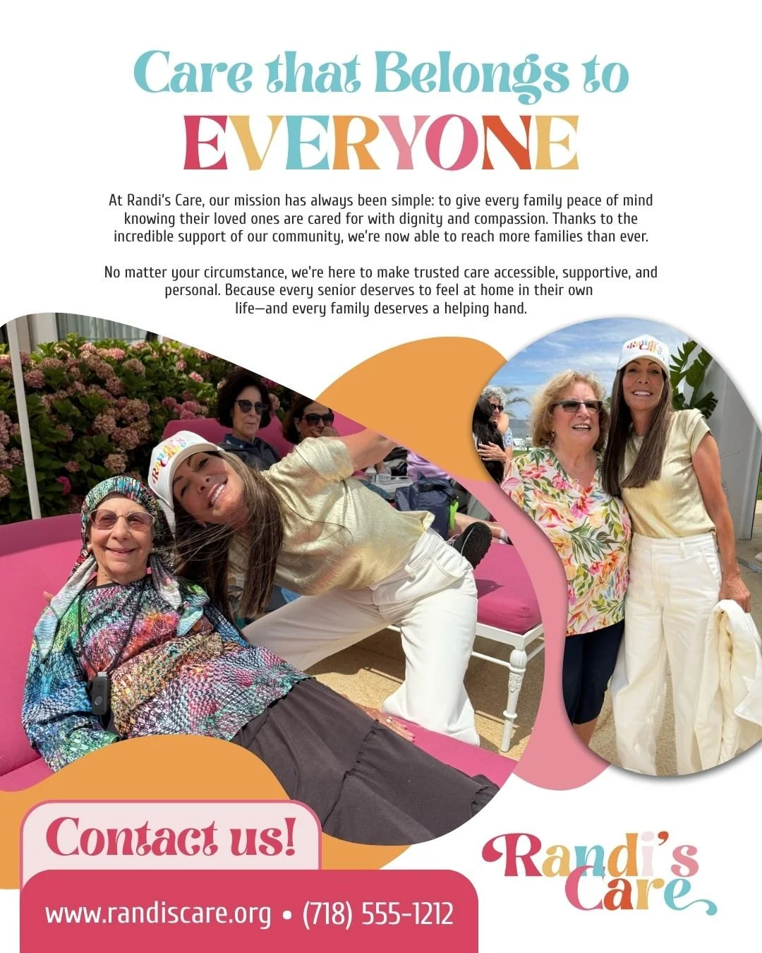 💛 Care that truly belongs to everyone 💛
At Randi&rsquo;s Care, our mission is simple: to give every senior dignity, joy, and companionship&mdash;and to give every family peace of mind. From home visits to hospital visits to sunny outdoor days like 