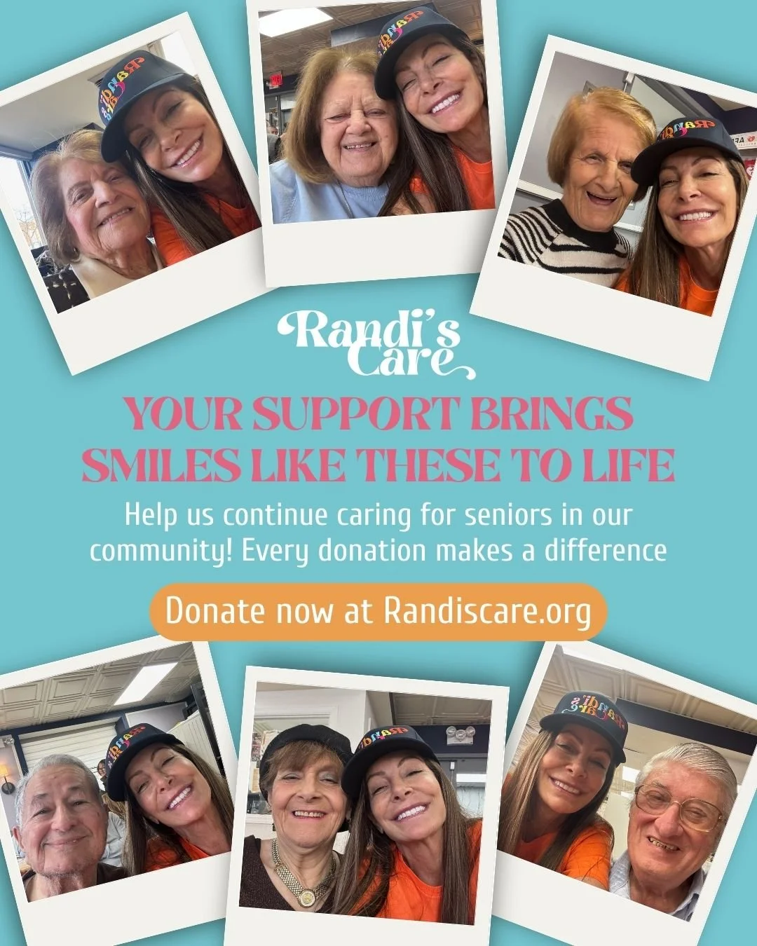 These smiles are why we do what we do.
Your support helps seniors feel connected, cared for, and uplifted every day.
Donate now at randiscare.org and help us bring even more joy to our community.💛