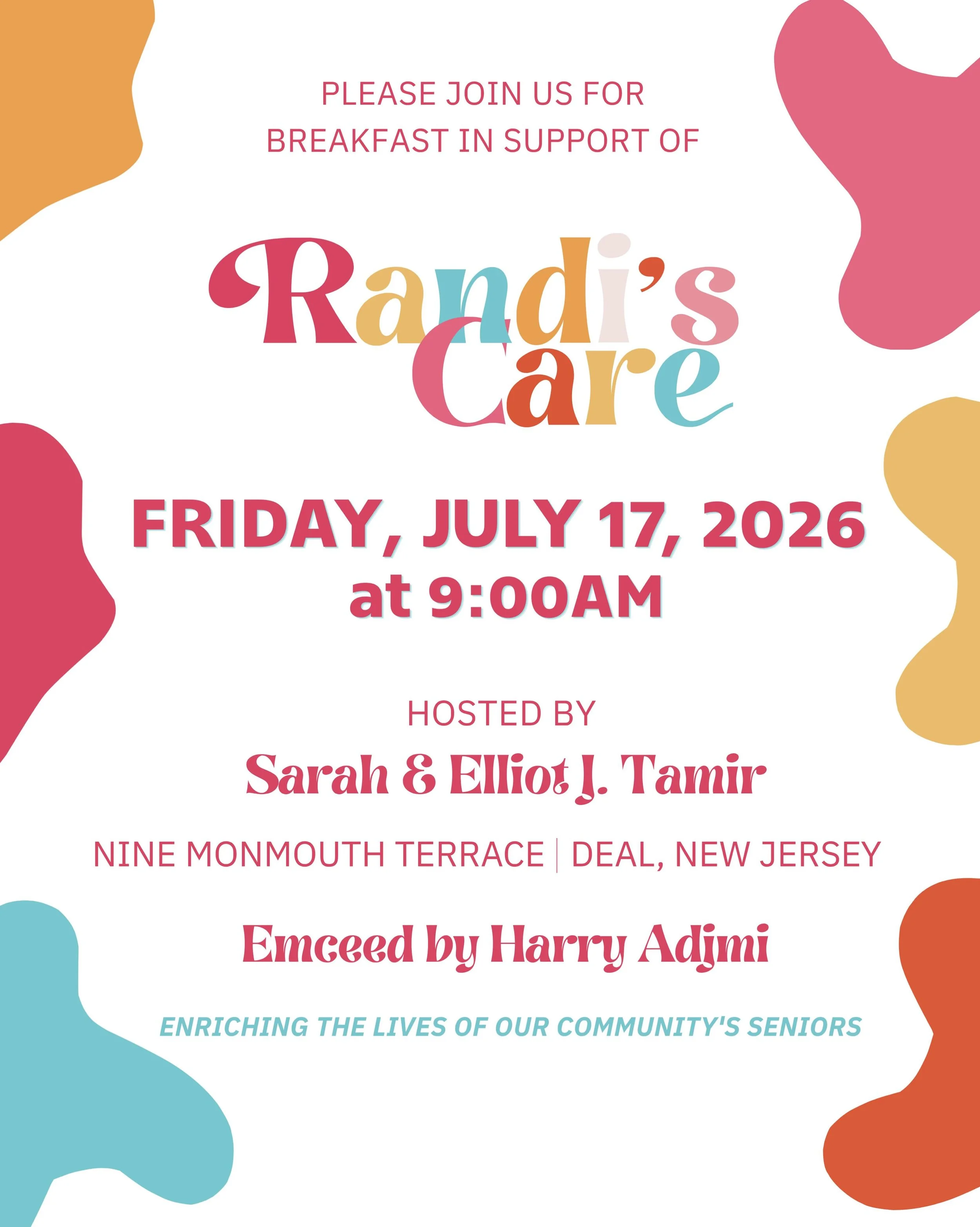 Save the date for our annual fundraiser and learn more about Randi&rsquo;s Care &mdash; an organization that visit seniors plans fun activities, and much more free of charge thanks to your generous donations! 🙏