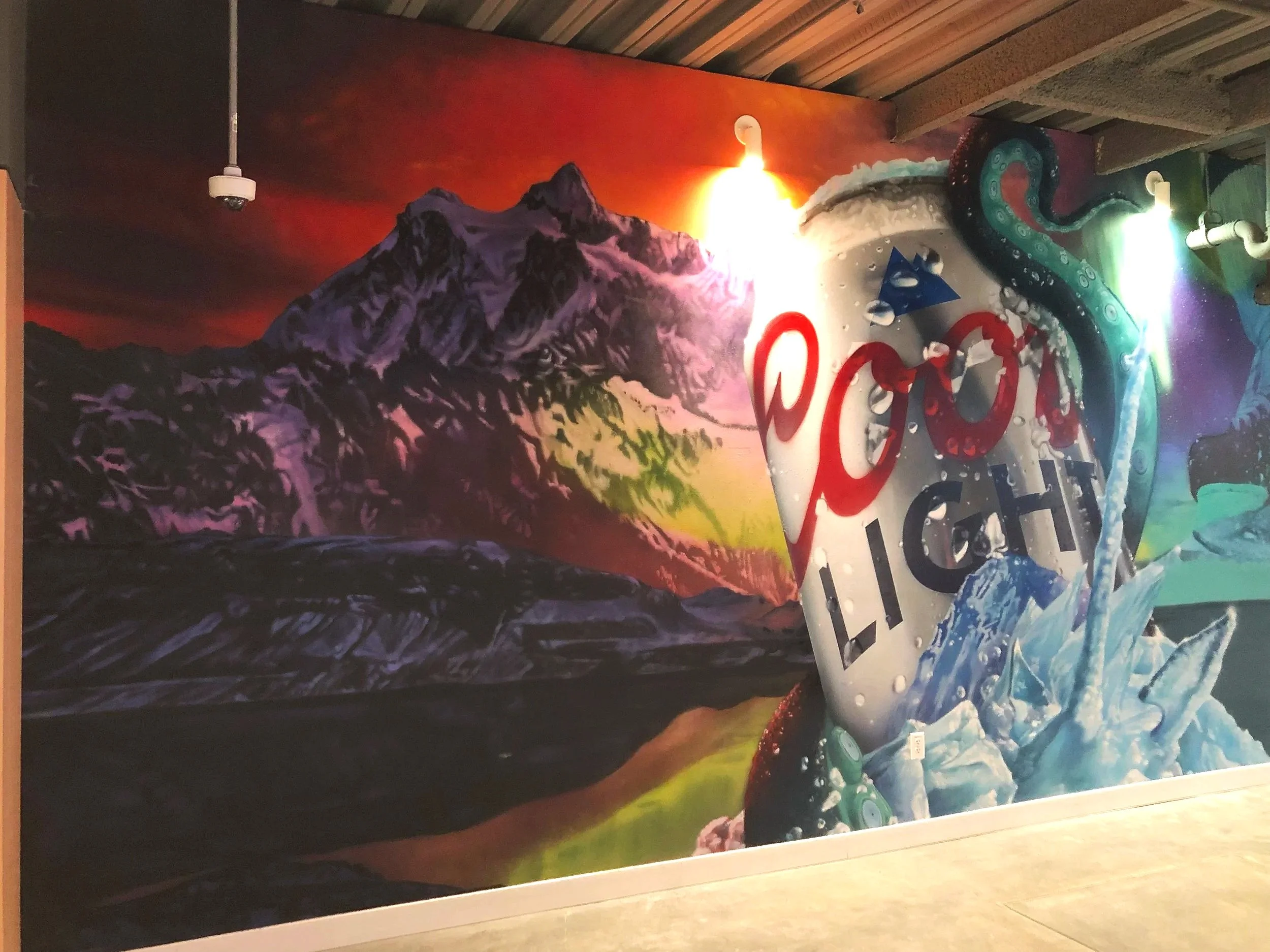 72' x 10' Kraken themed Coors Light Mural for Climate Pledge Arena - Seattle WA