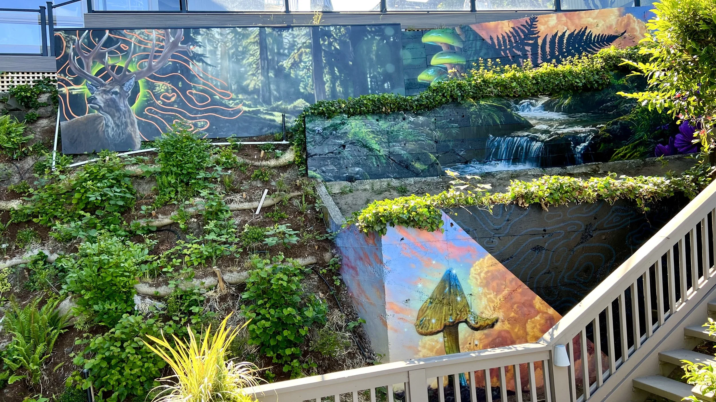 3 tiered Mural install for a private residence - Bellevue WA