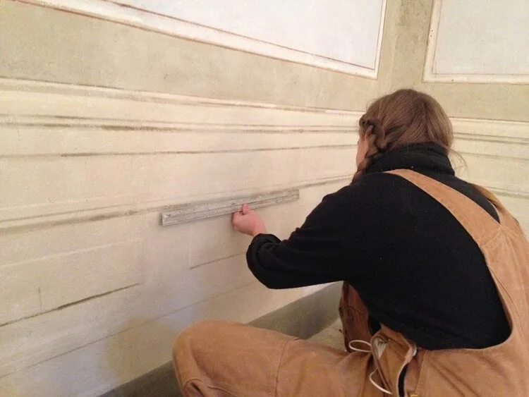 Buon fresco restoration technique by director Monique for MPW Art Restoration based in Toronto