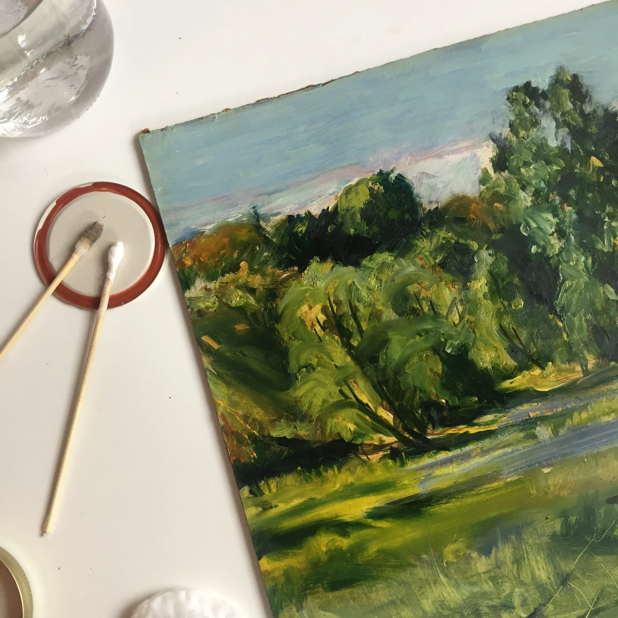 Small painting on board cleaning restoration in Toronto