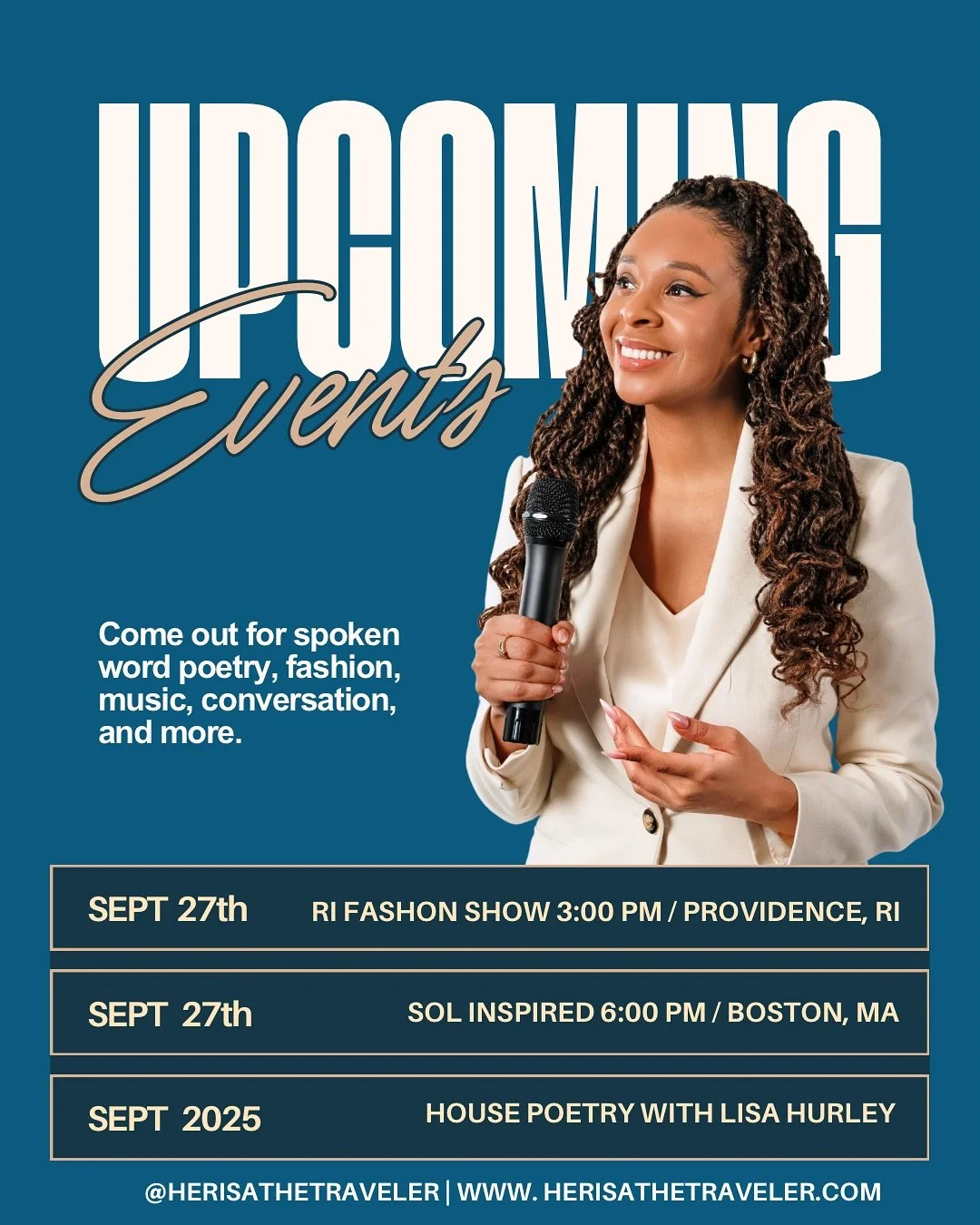 🎤✨ Poetry, Fashion, &amp; Vibes, All in 1 Day

📍 3 PM &ndash; Rhode Island Fashion Week Catch me performing during the Emerging Designers showcase. Fashion meets poetry, can&rsquo;t wait to bring words to the runway.
Link in bio: $20 code is RIFW-X