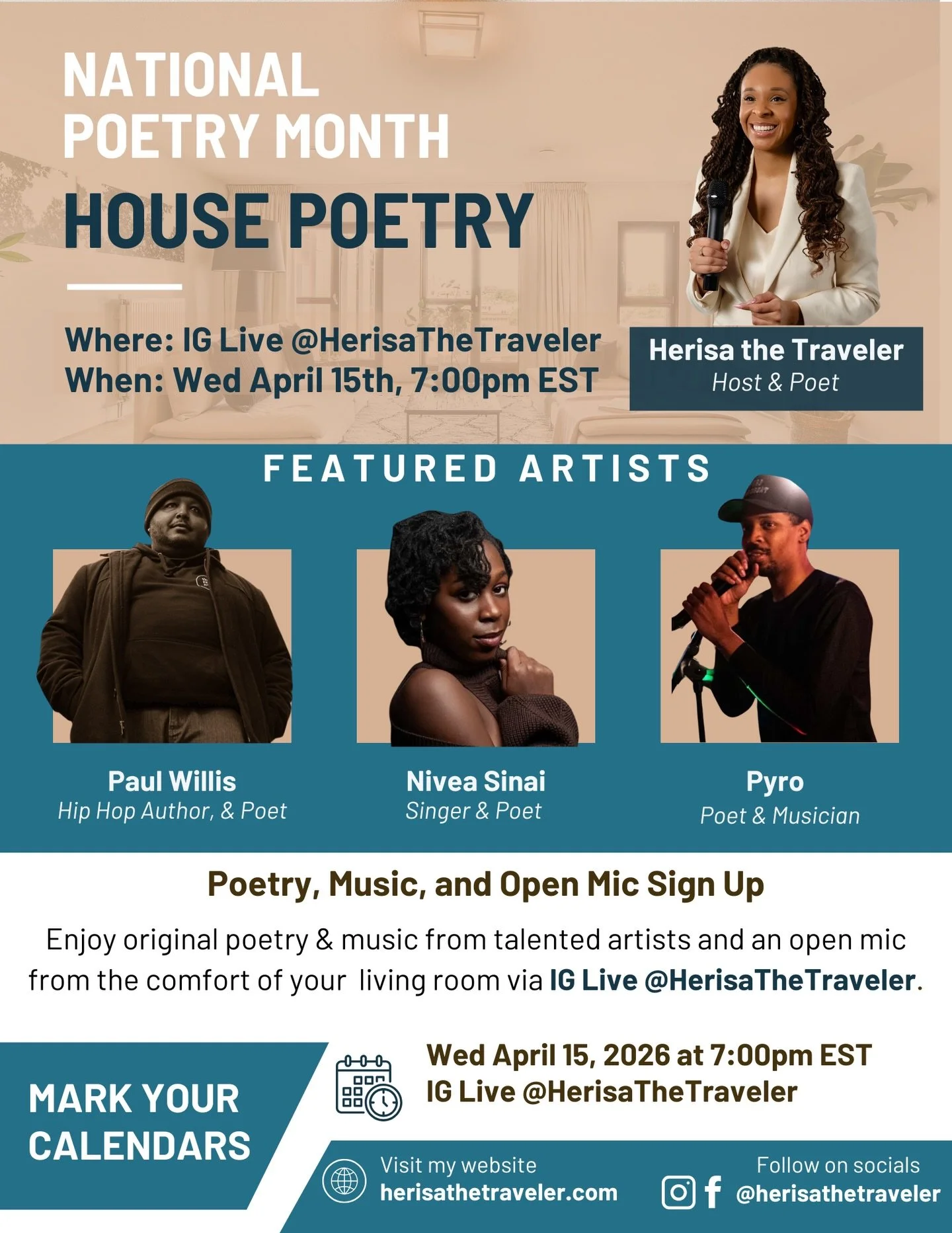 House Poetry - Virtual Open Mic 🎙️ 

What started as a virtual gathering in Madrid during the pandemic has grown into a powerful space for storytelling, music, and connection. Now, we&rsquo;re bringing it back to celebrate National Poetry Month.

I&