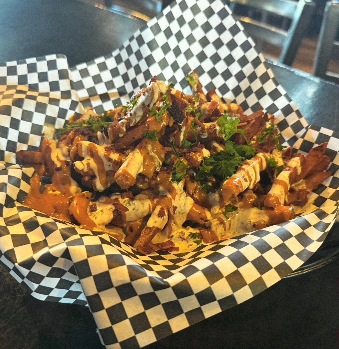 ‼️🔥 BLAZE &amp; GRAZE FRIES 🔥‼️

Stop in today and cure those munchies with this dank special! 

Our hand cut French fries, loaded up with Cajun beer cheese, Nueske's bacon, and house made ranch. 

Wash them down with a cold pint of GREEN Hamm's fo