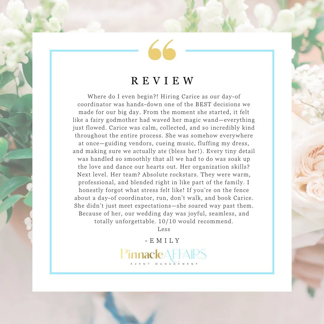 We&rsquo;re still glowing from the amazing review E + N shared about their wedding day! 💖 These two were so special to us &mdash; their love, laughter, and joy made every moment unforgettable. And yes, even though they&rsquo;re die-hard Eagles fans,