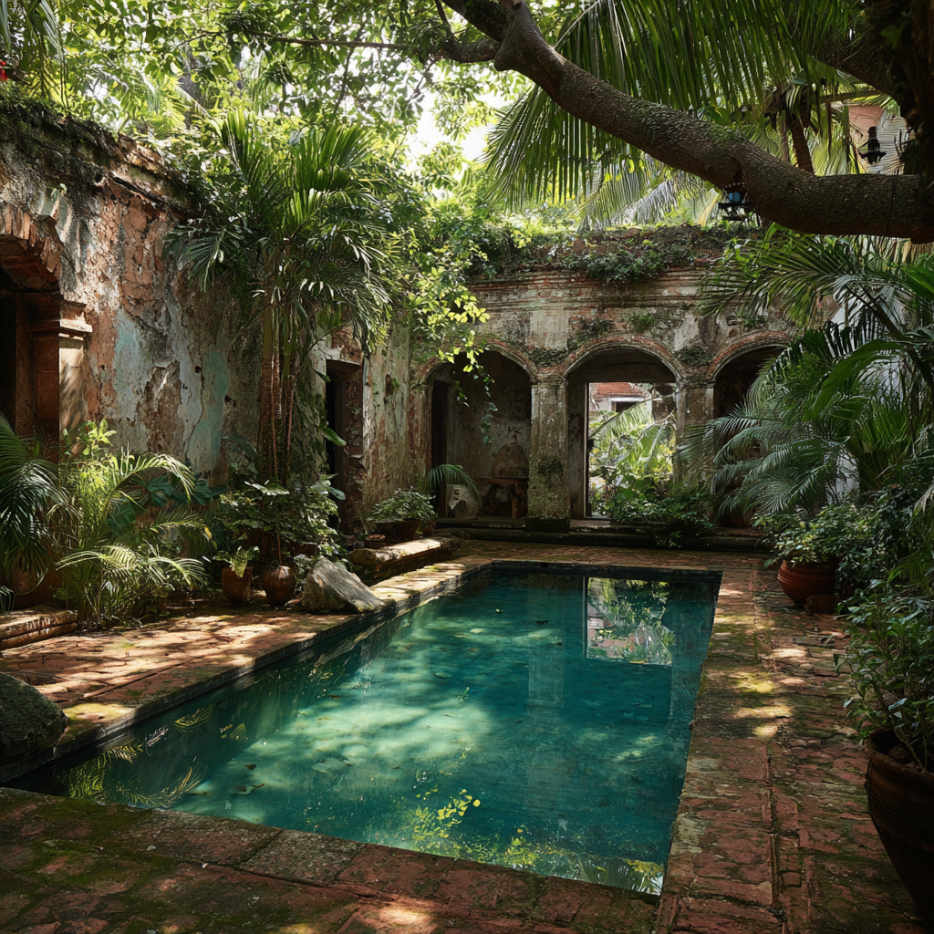Sunken Stone Pool in Courtyard.png