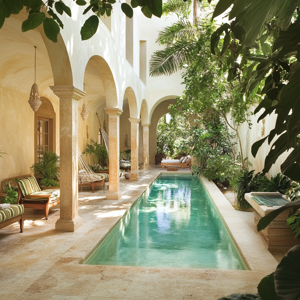 Serene Courtyard Pool Area.png