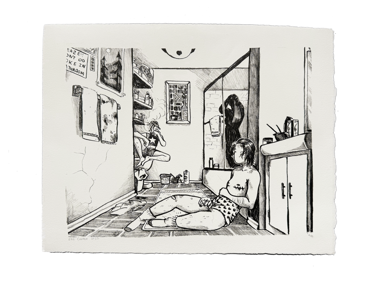 "do you think i could pierce my nose at home and have it be fine?" Litho Print