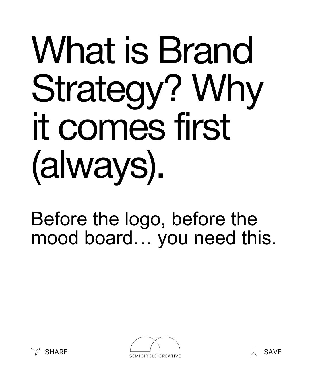Brand strategy is the first and most important step in building a brand that actually means something.⁠
⁠
It&rsquo;s how we go from &ldquo;I&rsquo;m not sure how to talk about what I do&hellip;&rdquo; to &ldquo;That&rsquo;s exactly how I want people 