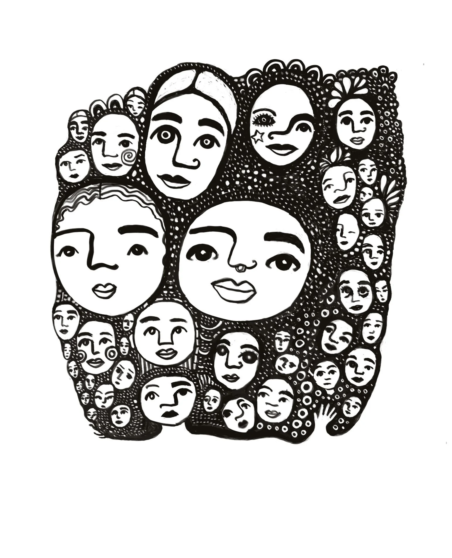 "all together here" print