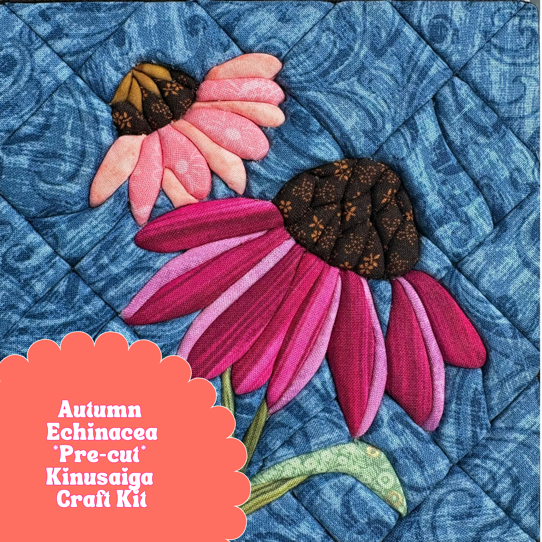 Pre-Cut Kinusaiga Craft Kit - Autumn Echinacea