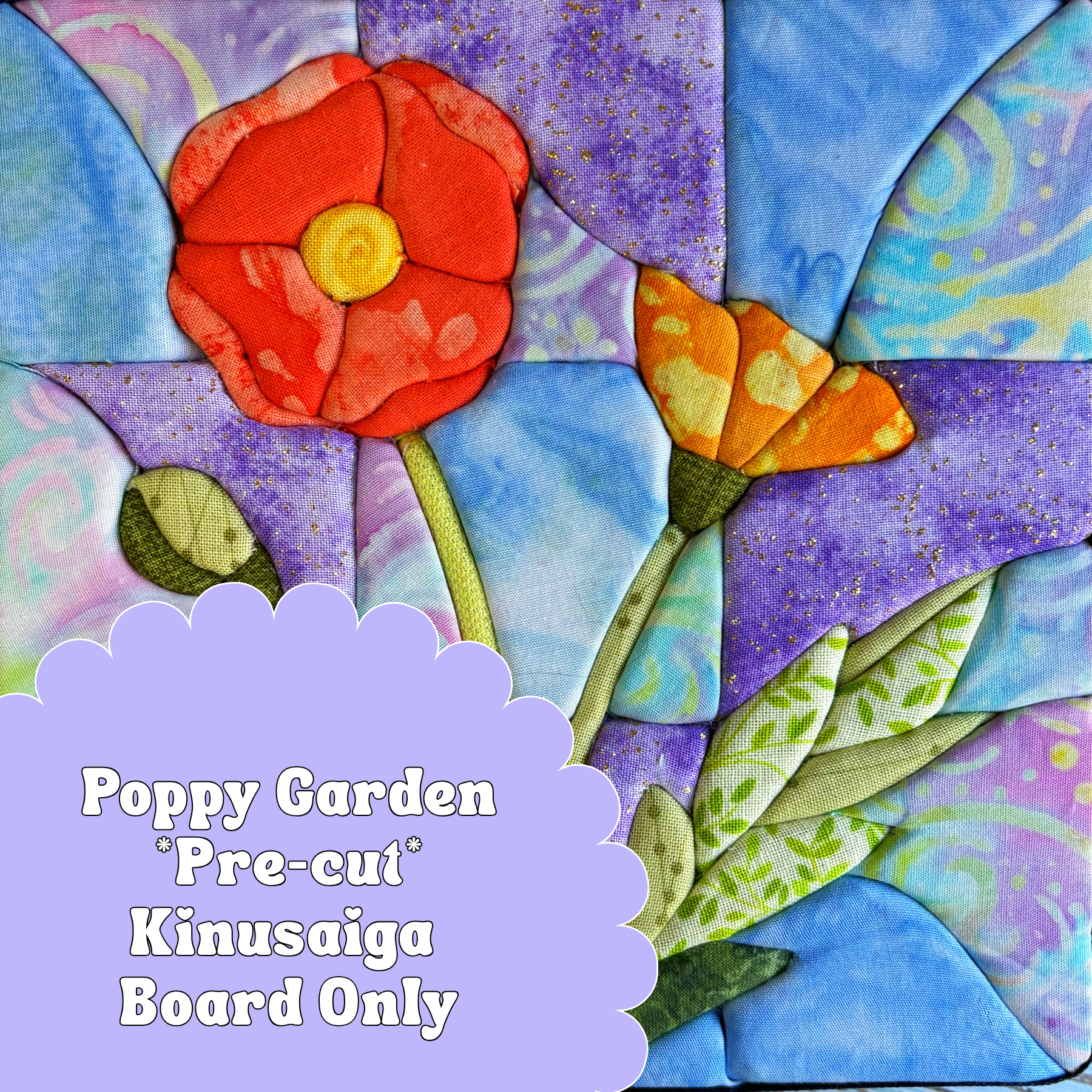 Pre-cut Kinusaiga Design Board Only- Poppy Garden