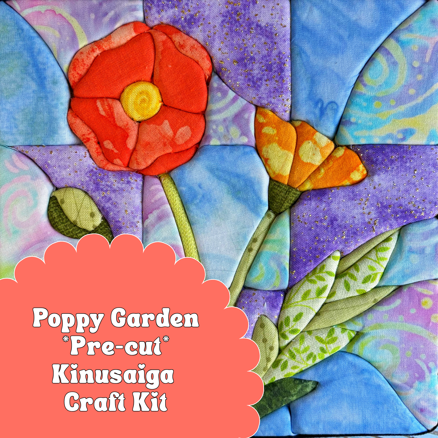 Pre-cut Kinusaiga Craft Kit! - Poppy Garden