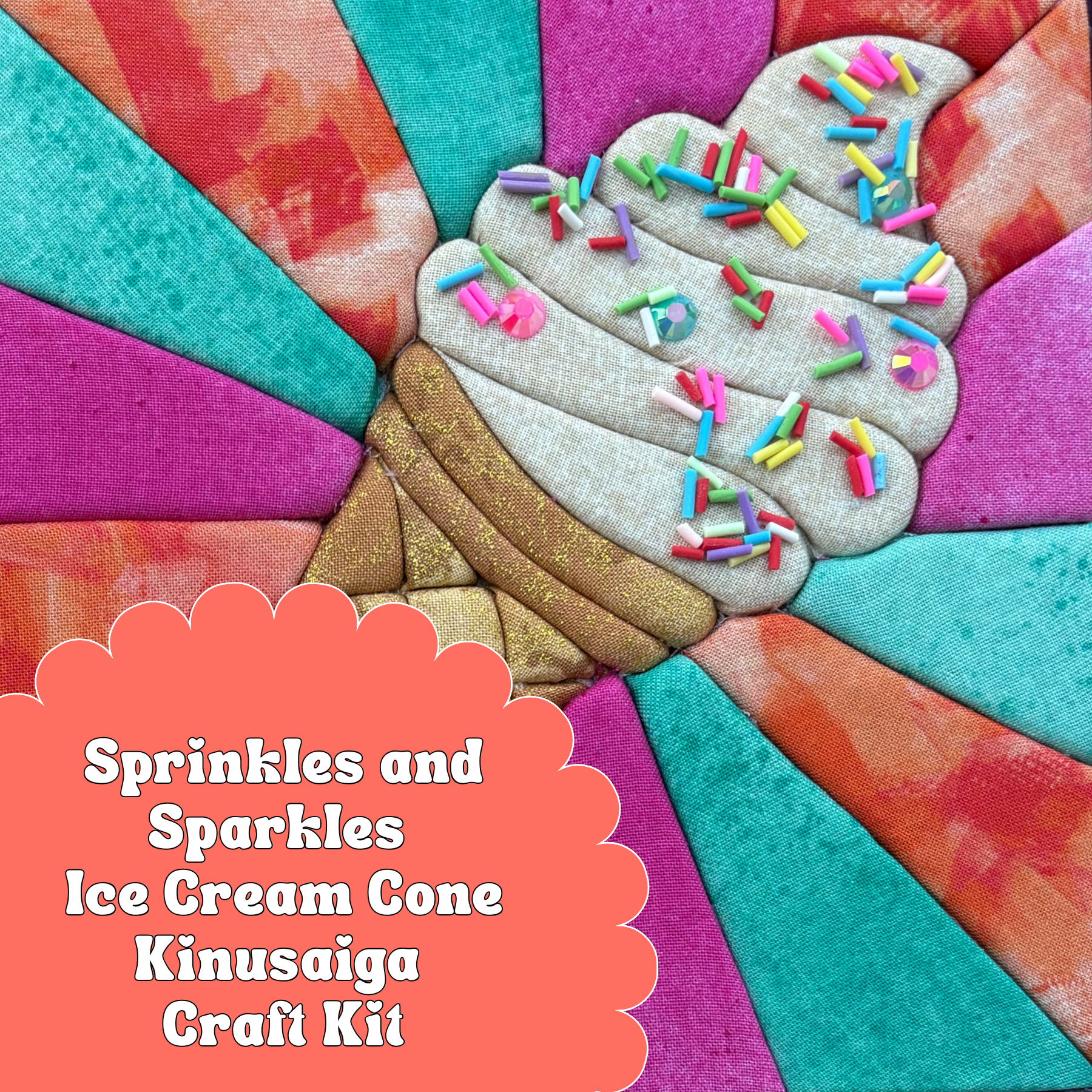 Sprinkles and Sparkles - Ice Cream Cone Kinusaiga Craft Kit.png