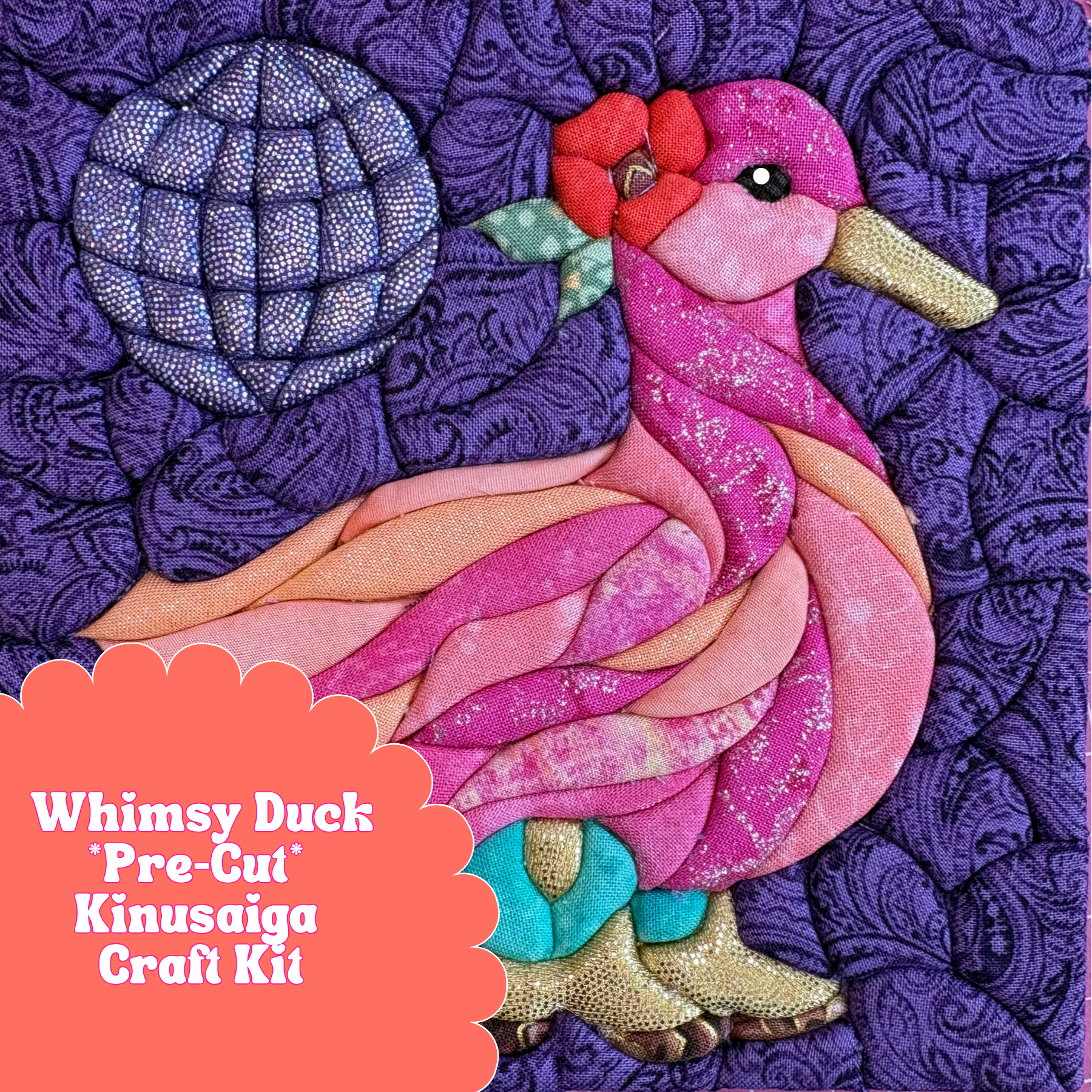 Pre-cut Kinusaiga Craft Kit - Whimsy Duck