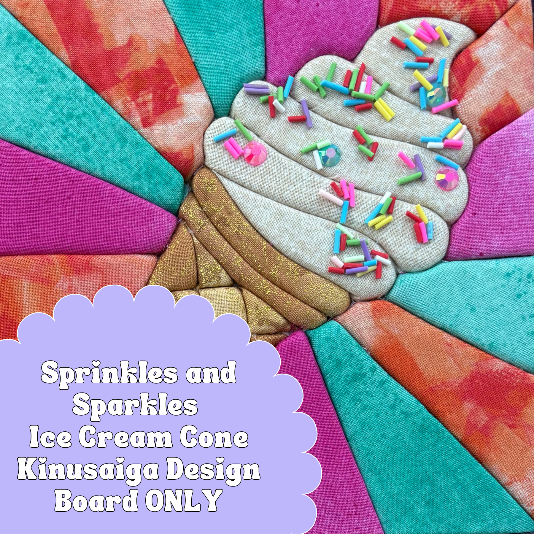 Sprinkles and Sparkles - Ice Cream Cone design board Kinusaiga Craft Kit.png