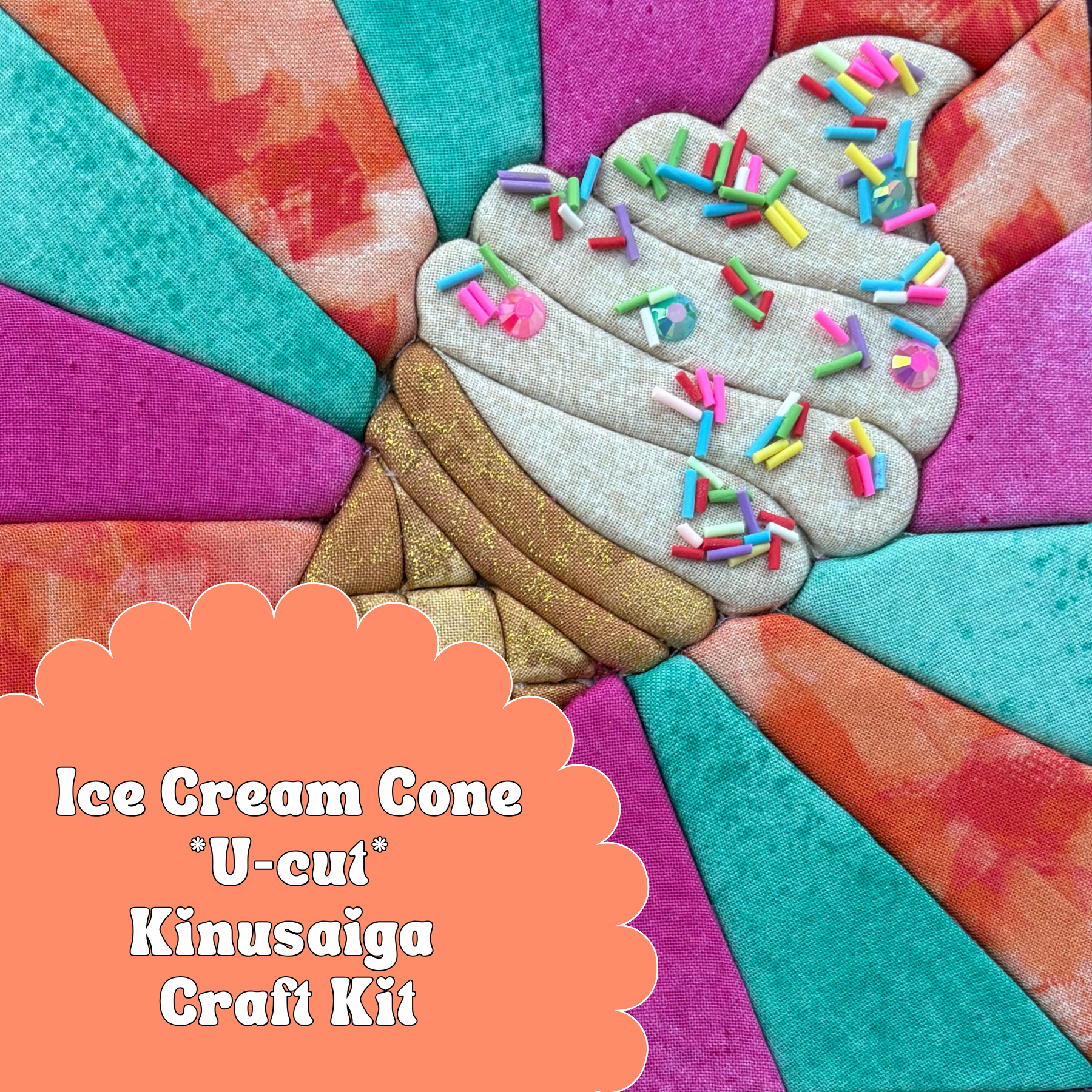 U-Cut Kinusaiga Craft Kit - Sprinkles and Sparkles Ice Cream Cone