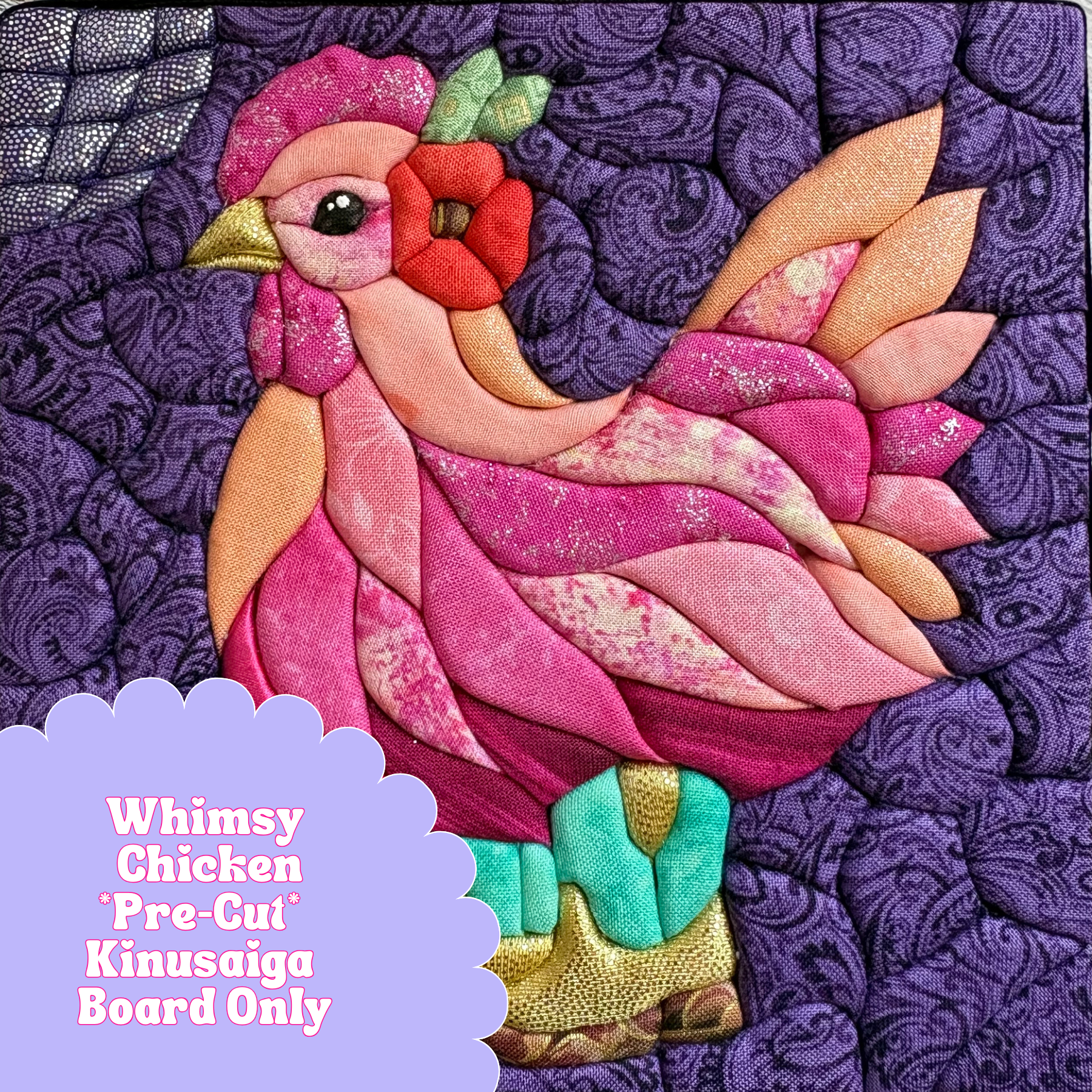 Pre-cut Kinusaiga Design Board Only - Whimsy Chicken