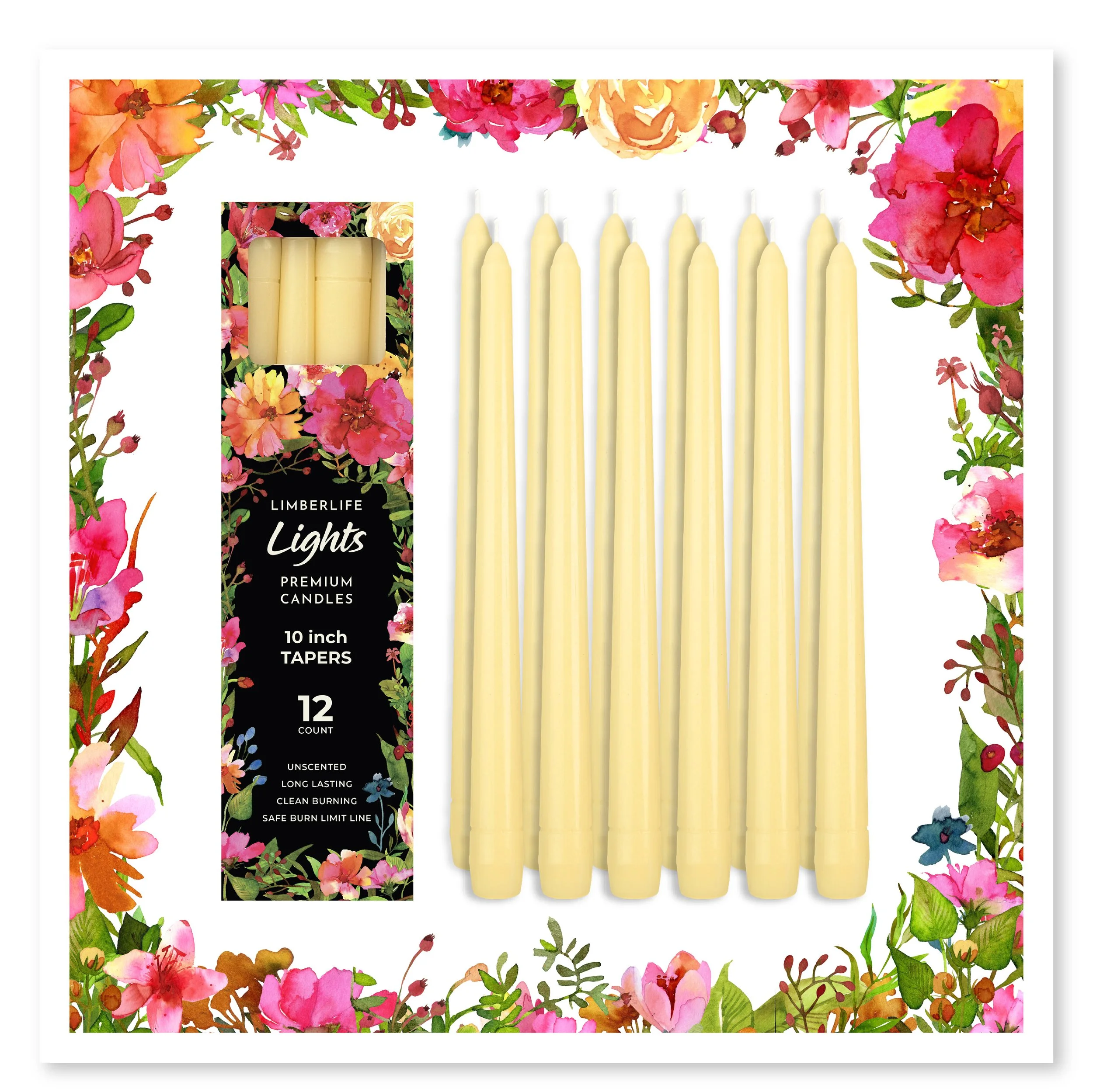 LimberLife Taper Candles butter yellow