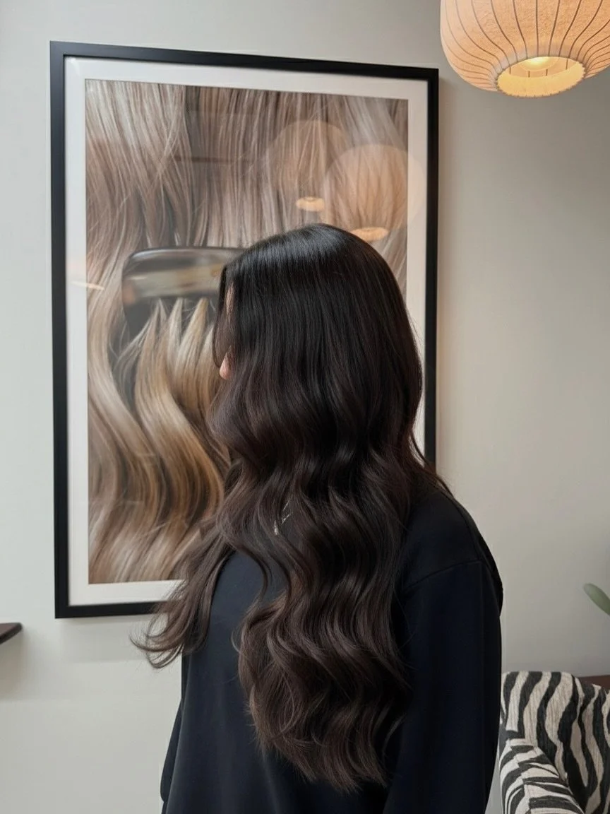 Dark, dense, and perfectly tailored. ✨

This look uses a smart combination of wefts (back) and tape-ins (sides) to ensure max volume where needed, and absolute invisibility everywhere else. Premium Slavic hair, professionally installed. 🤎

#extend #