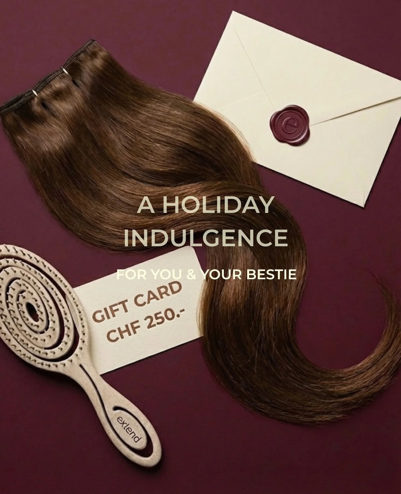 ✨4th Advent Giveaway ✨
Celebrate the season with a little extra pampering ♡ for you and your bestie.

Prize:
2&times; CHF 250.&ndash; gift cards + 2&times; extend hair brushes ✨

How to enter:
&bull; ♡ Like this post
&bull; Tag your bestie in the com