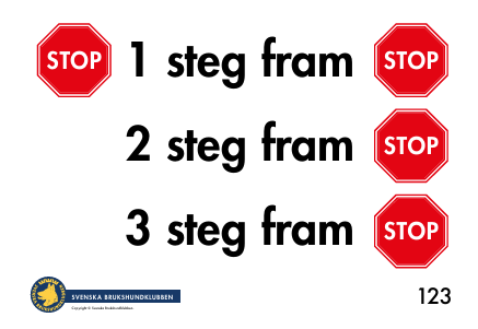 123. Sitt, ett, två, tre steg, framåt