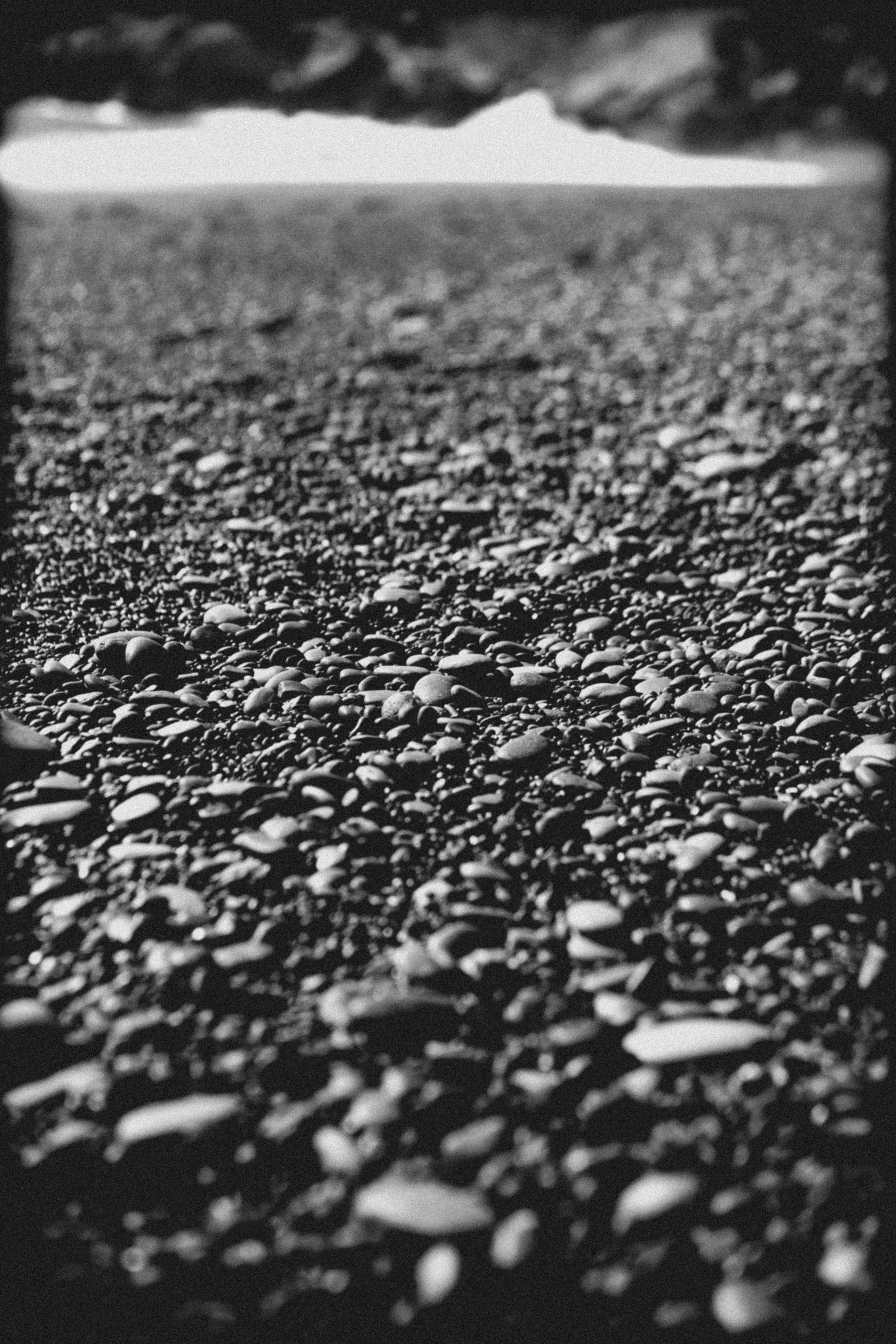 detailed image of black rocky  beach