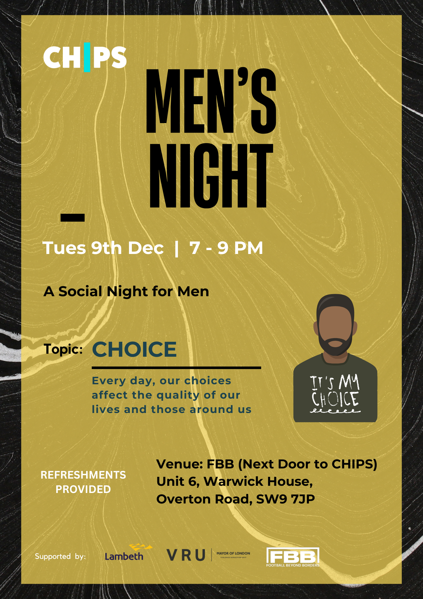 Men's Night Flyer | Topic: CHOICE | Tues 9th Dec