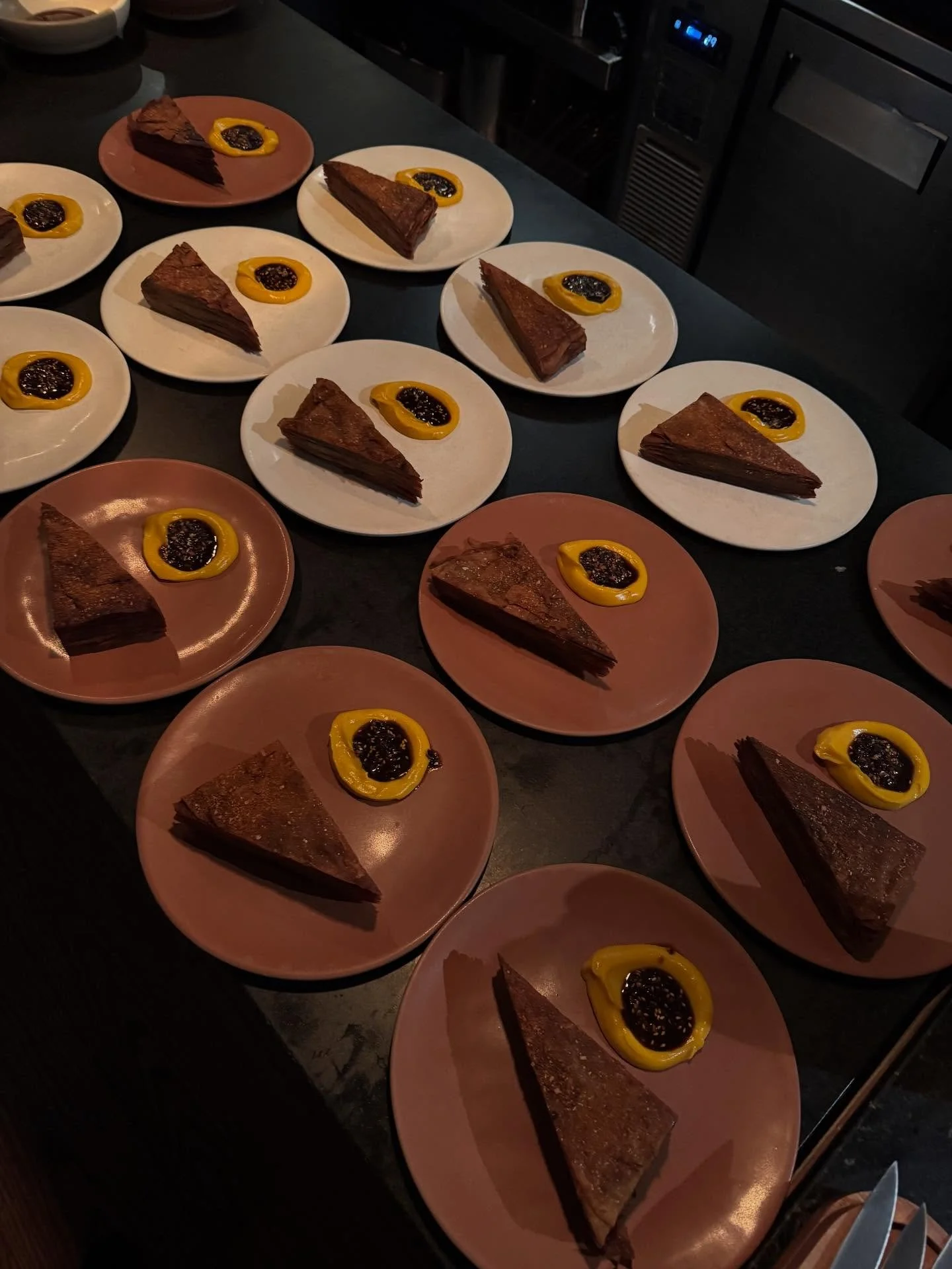 We hope you all had a wonderful Thanksgiving. December is here already! 
Our Potato Mil Hojas, and Delica Pumpkin with Mole being plated for an event last week.

We will be closed for the Christmas period from the 21st to the 29th, so come in and joi