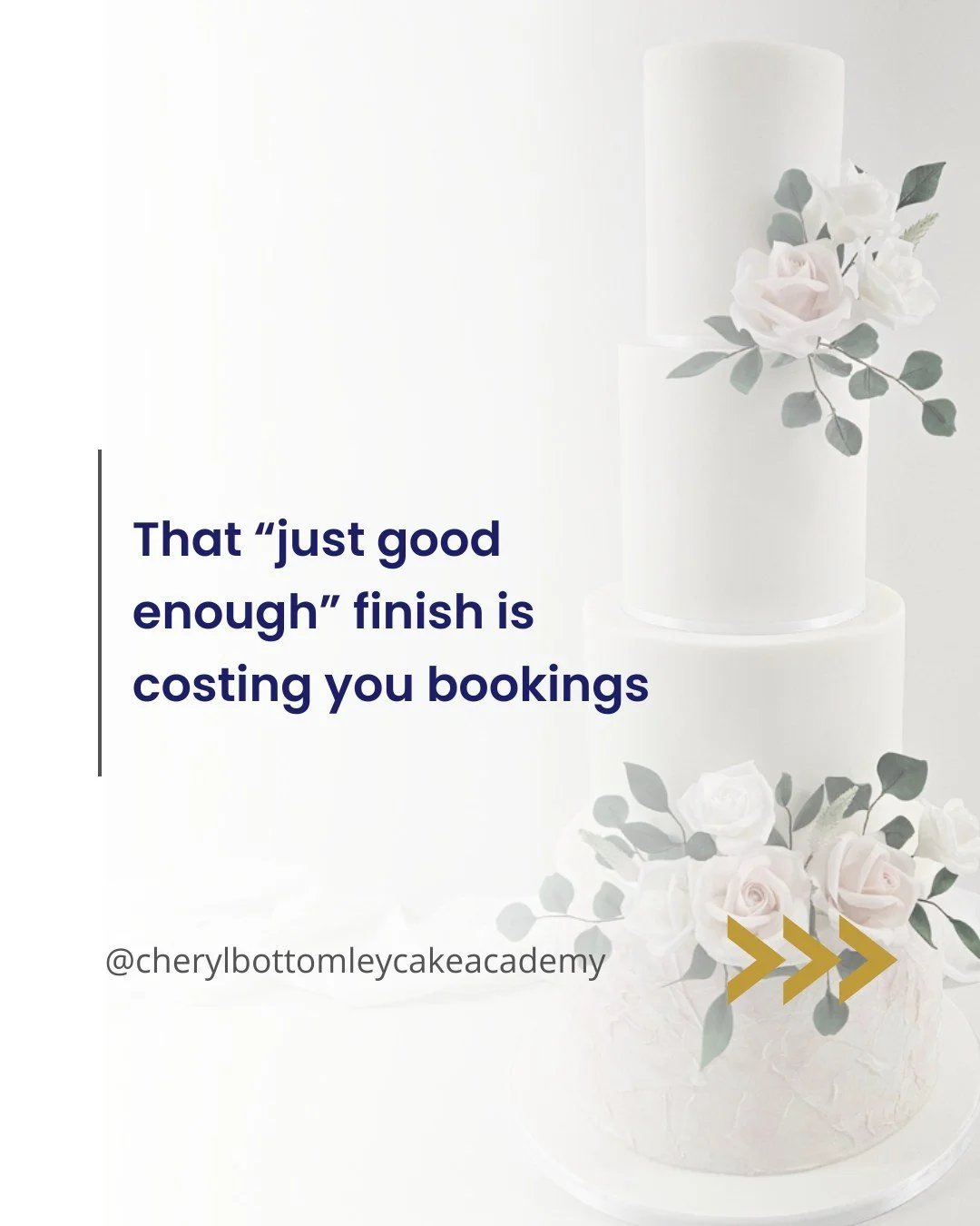 Look you need to get good at cake making and your finishing skills if you want your cakes to be professional, and really if you want to move into wedding cakes. 
.
Your attention to detail matters, your presentation matters. 
.
If there is something 