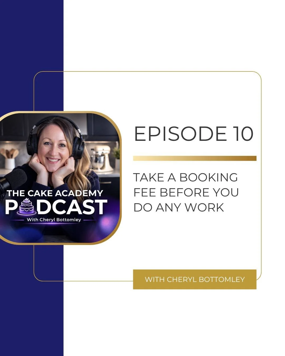 If you have ever done the work before the money landed, this episode is for you.

Taking a booking fee is one of the simplest things a cake maker can do to protect their business. And yet so many cake makers skip it, feel awkward asking for it, or ar