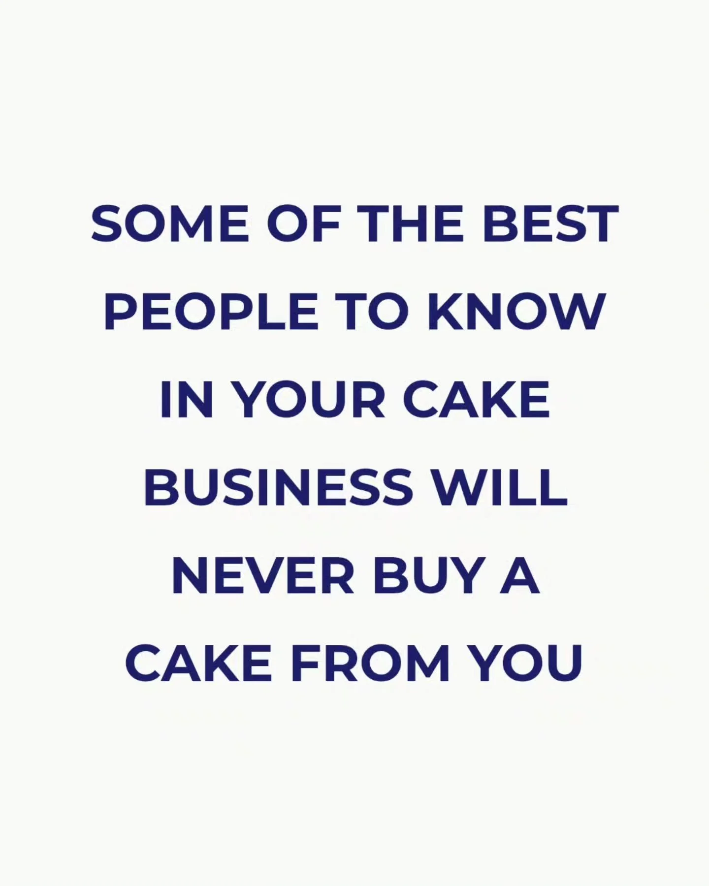Some of the best people to know in your cake business will never buy a cake from you, and I think this is something we sometimes forget when we are focused on finding new customers. 

🤩 The venue who recommends you 
🤩 Other cake makers who send enq