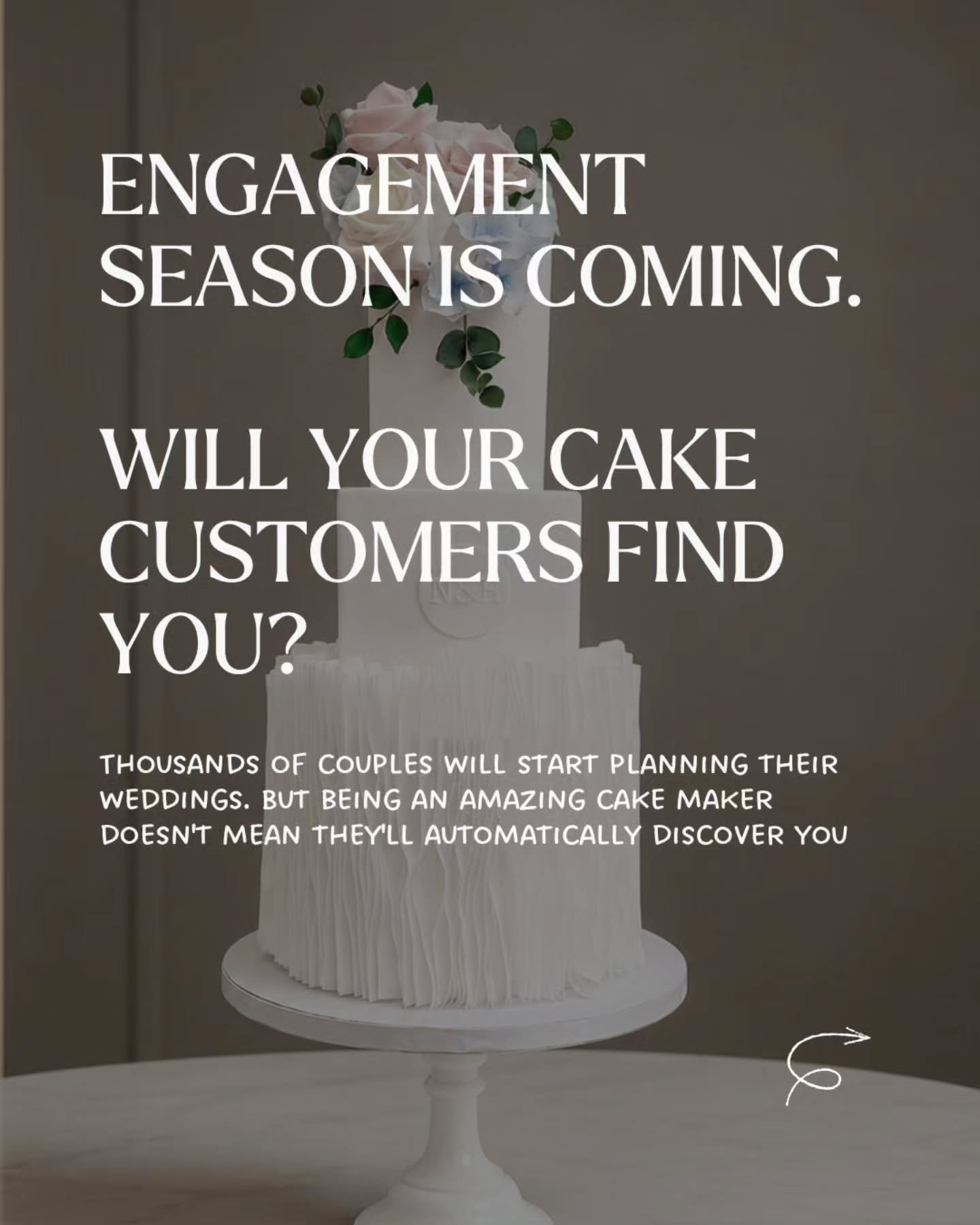 You can&rsquo;t book couples who don&rsquo;t know you exist. 👀

And with engagement season around the corner, now is the time to think beyond simply posting more on Instagram.

Your future wedding cake customers could be searching on Google, asking 