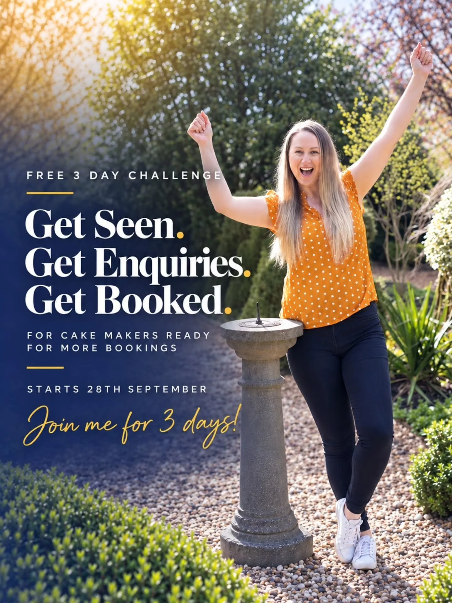 We are nearly here. 

Cake makers are you joining us??? 

Comment BOOKED or click the link in my bio to register. 

On Monday we officially start the 3 day FREE challenge 

Im going to help you... 

🤩 Work out what you actually need to earn in your 