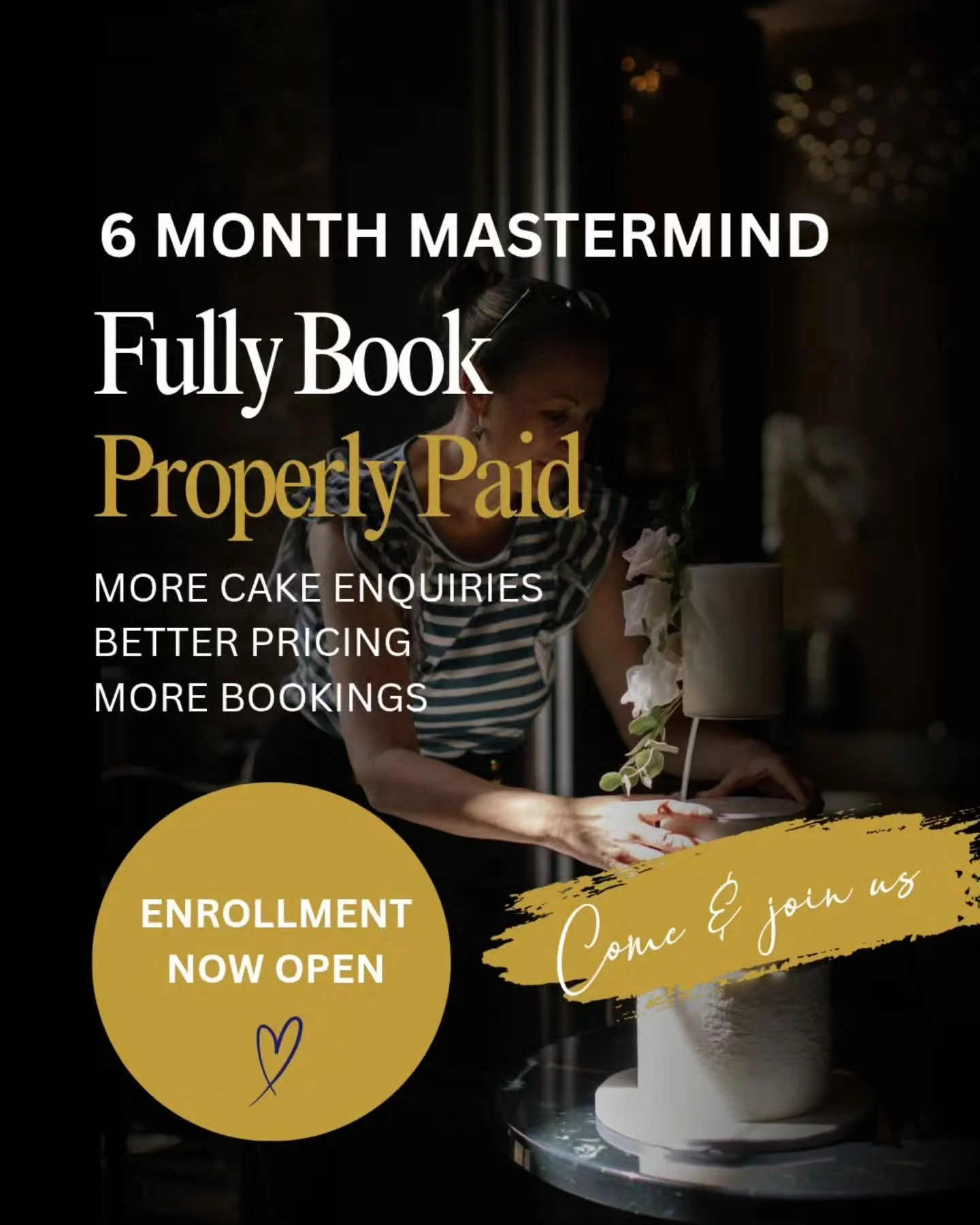 🎂 FULLY BOOKED, PROPERLY PAID IS OPEN

You make beautiful cakes. But are you still second guessing your prices, wondering where your next booking will come from and squeezing the business admin into your evenings?

Let&rsquo;s work on that together.