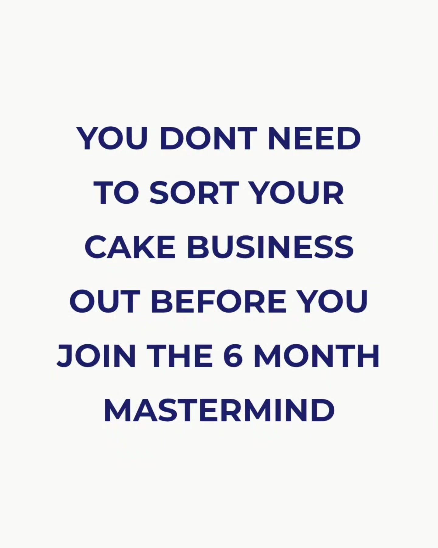 Waiting until your cake business is &ldquo;ready&rdquo;? 👀

You don&rsquo;t need the perfect website, perfect portfolio, perfect pricing or perfect systems before you join.

Those are exactly the things we can work on together.

Come as you are. We&
