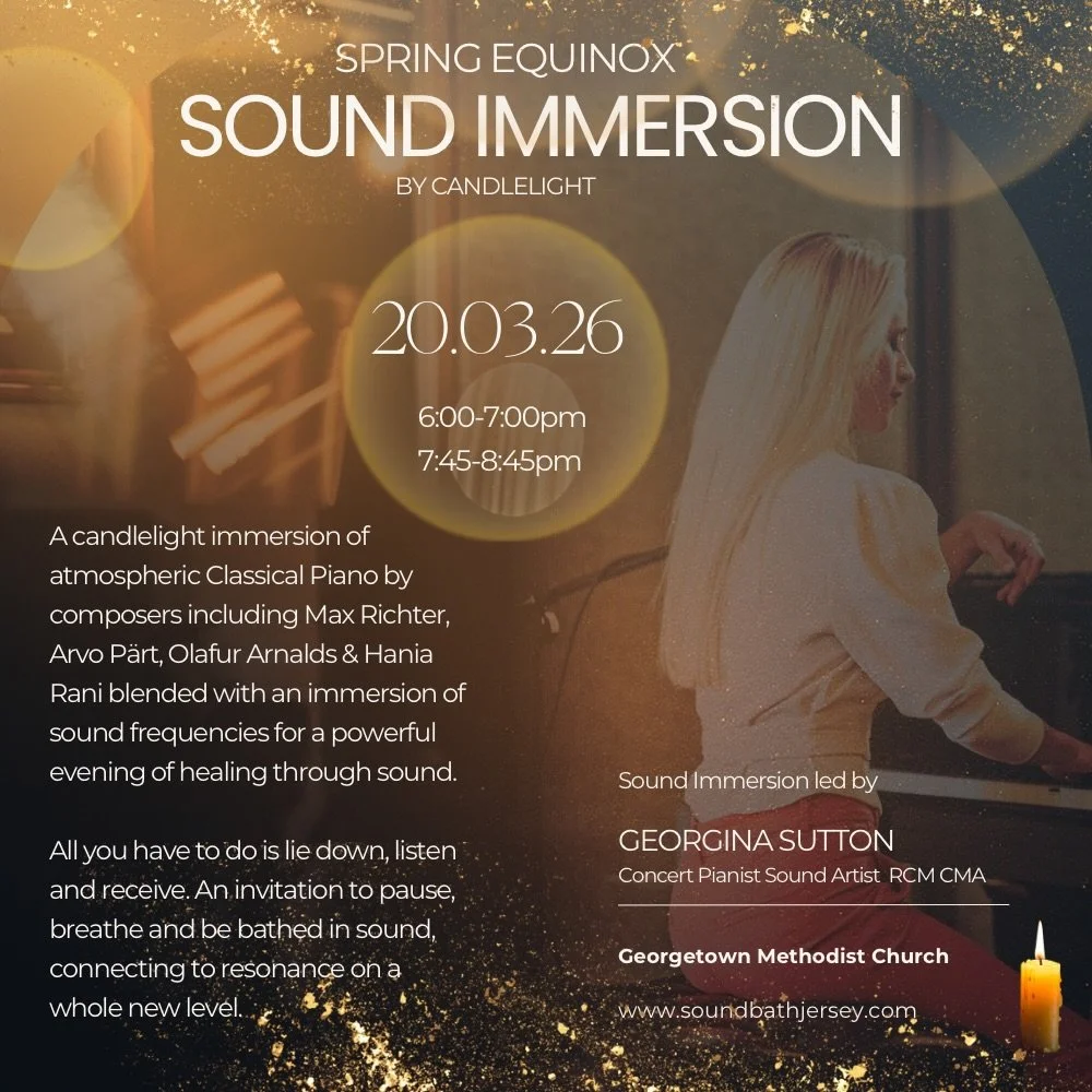 🎶 🟡|| Sound Immersion Series || 🟡🎶 

I am so excited to be releasing another Sound Immersion event, this time at the beautiful Georgetown Methodist Church surrounded in soft candlelight on the Spring Equinox 🌻

This is an evening where atmospher