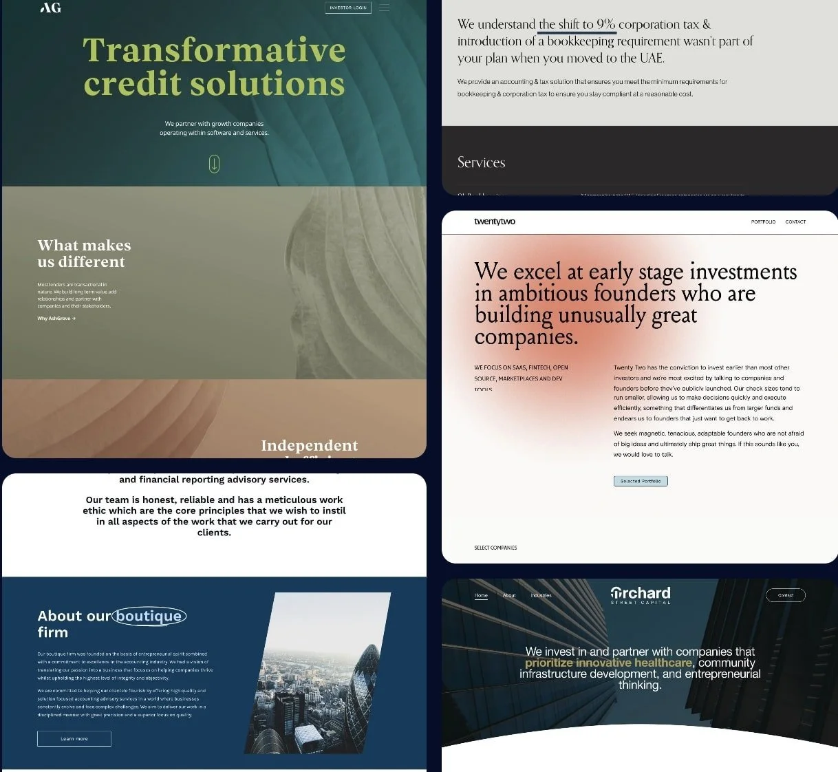 Financial services website design